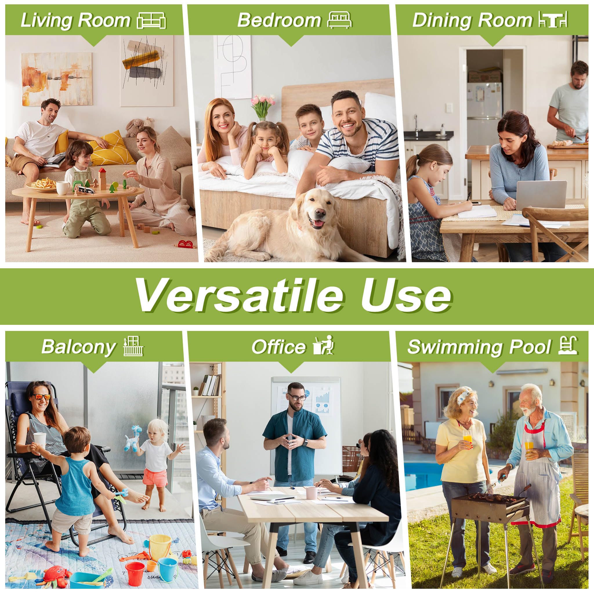 UISEBRT 240 x 180 cm Paravent Outdoor wetterfest mit Heringen und Abspannleinen,Klappbar Freistehend Trennwand ohne Bohren,mobiler sichtschutz für Garten Balkon terrasse,3 Teilig Hellgrau