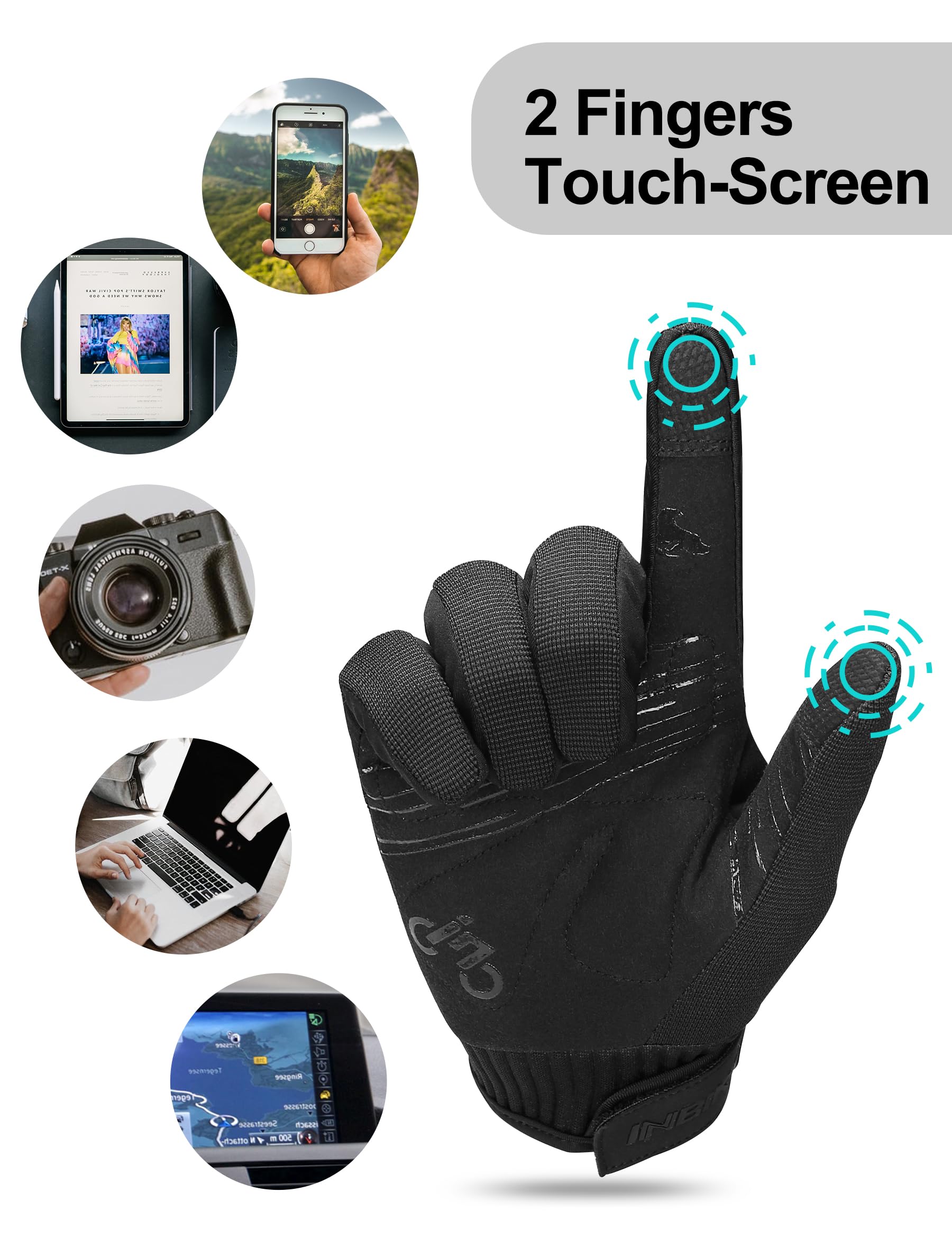 INBIKE Gants de Cyclisme Respirant Homme Antidérapants Antichocs Rembourré EVA pour VTT Velo Route
