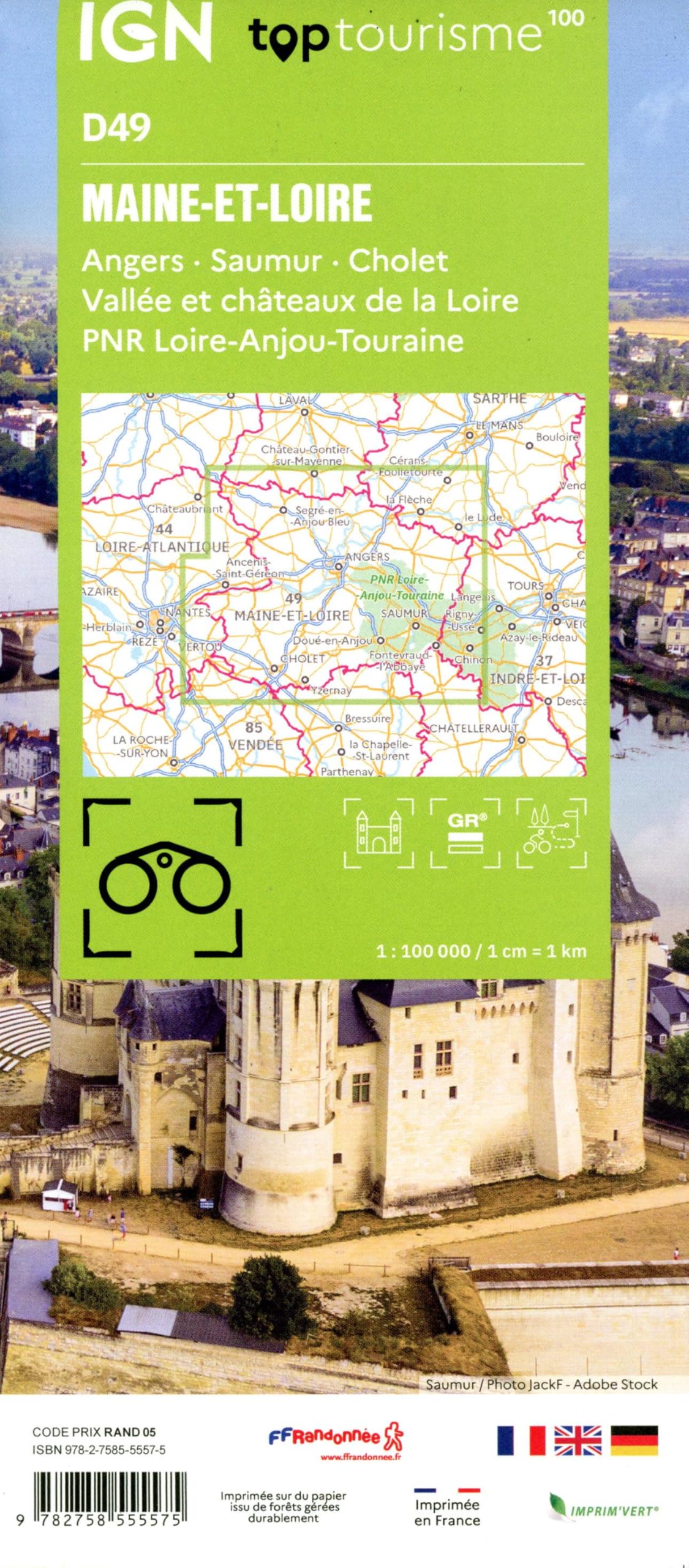 TOP100D49 Maine-Et-Loire: 1:100000: 49