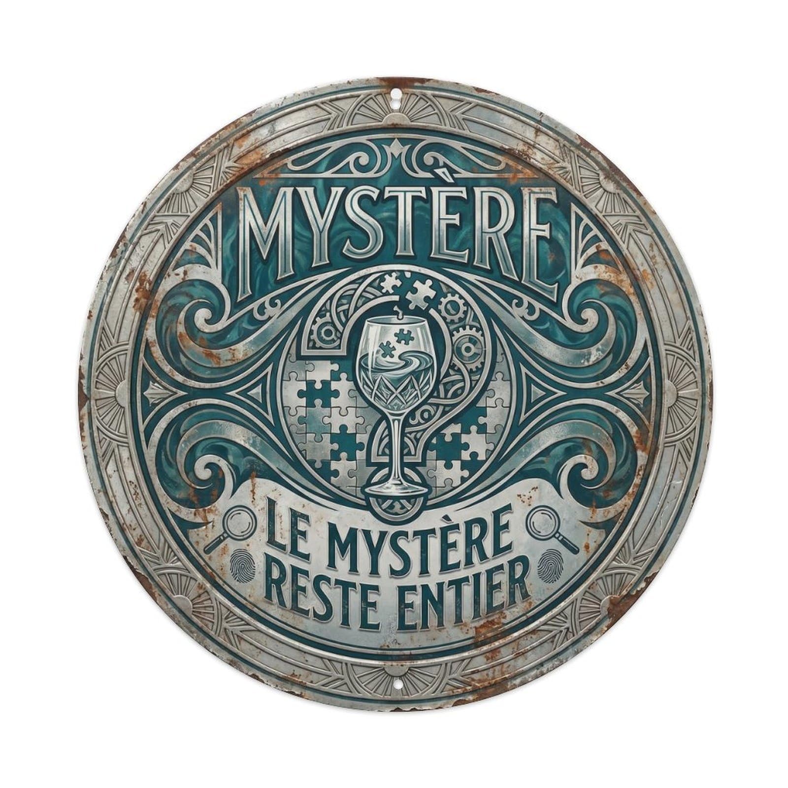 Mystery Humorous Mancave Mystery Vintage Metal Tin Sign Plaque Wall Decor for Cafe, Club Bar, Office, Garden Metal Poster 8x8Inch