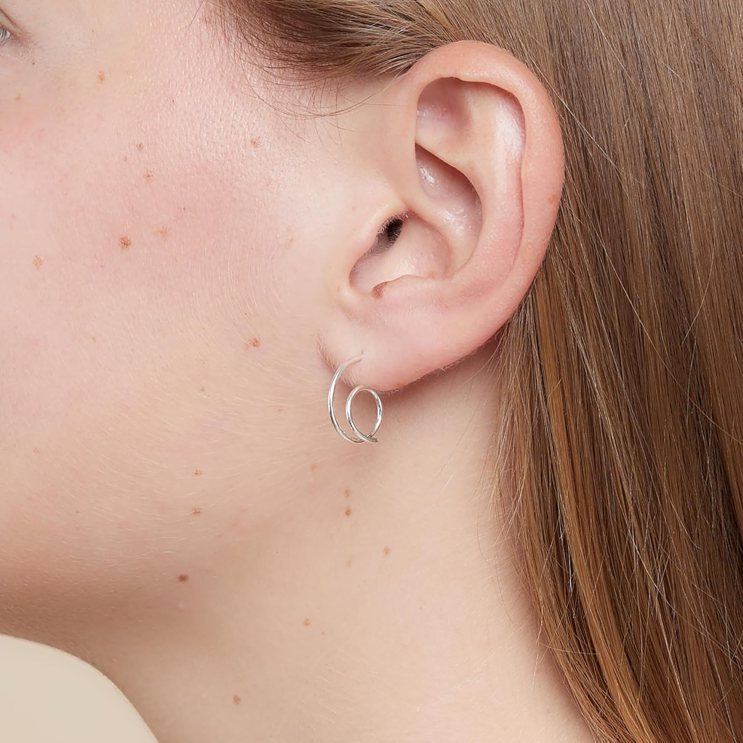 Boma Jewelry Sterling Silver Spiral Loop Post Hoop Earrings