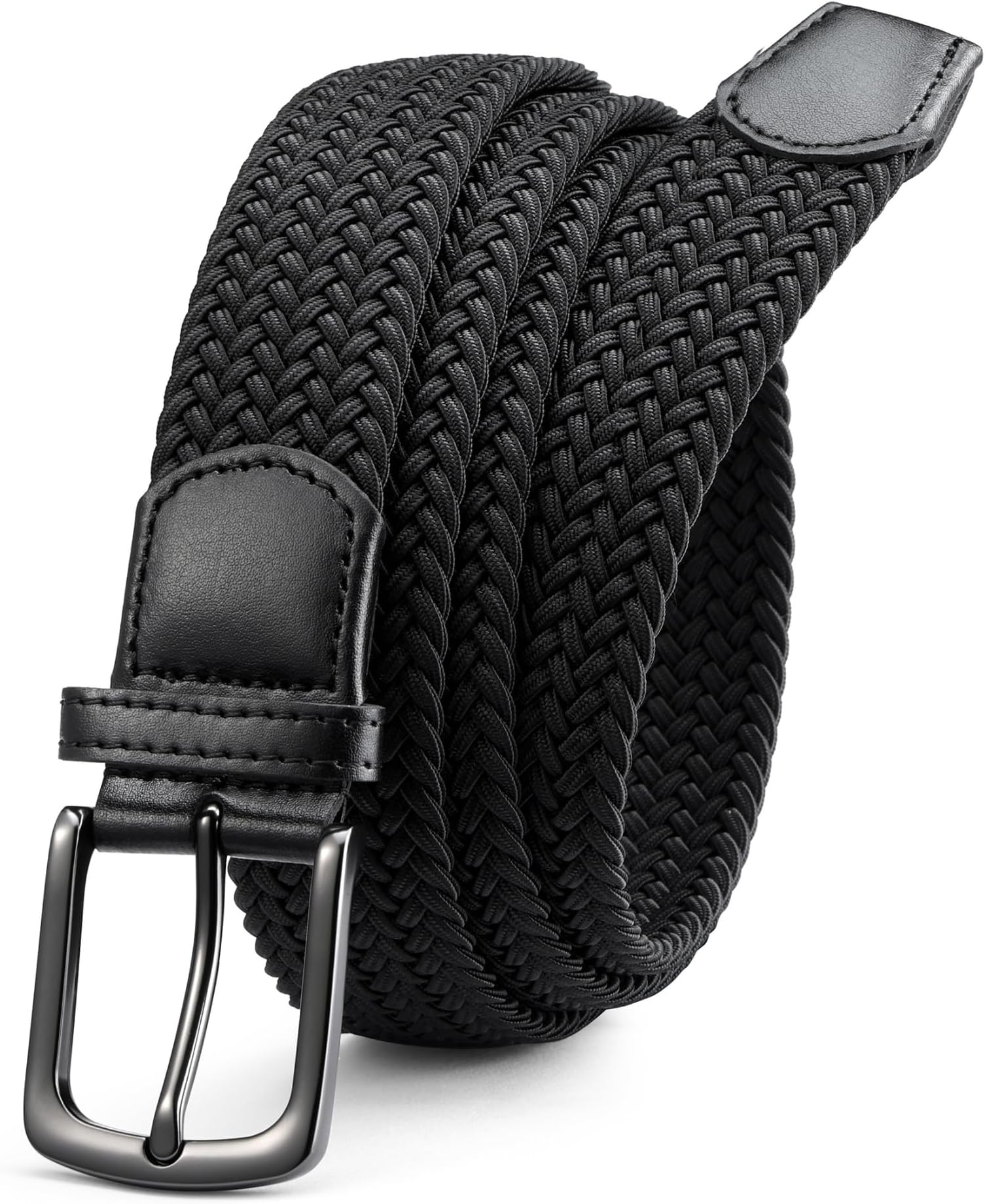 Mens Belt - Braided Stretch Golf Belt for Men 1 3/8"- Gift for Golf Pants Casual Shorts Jeans