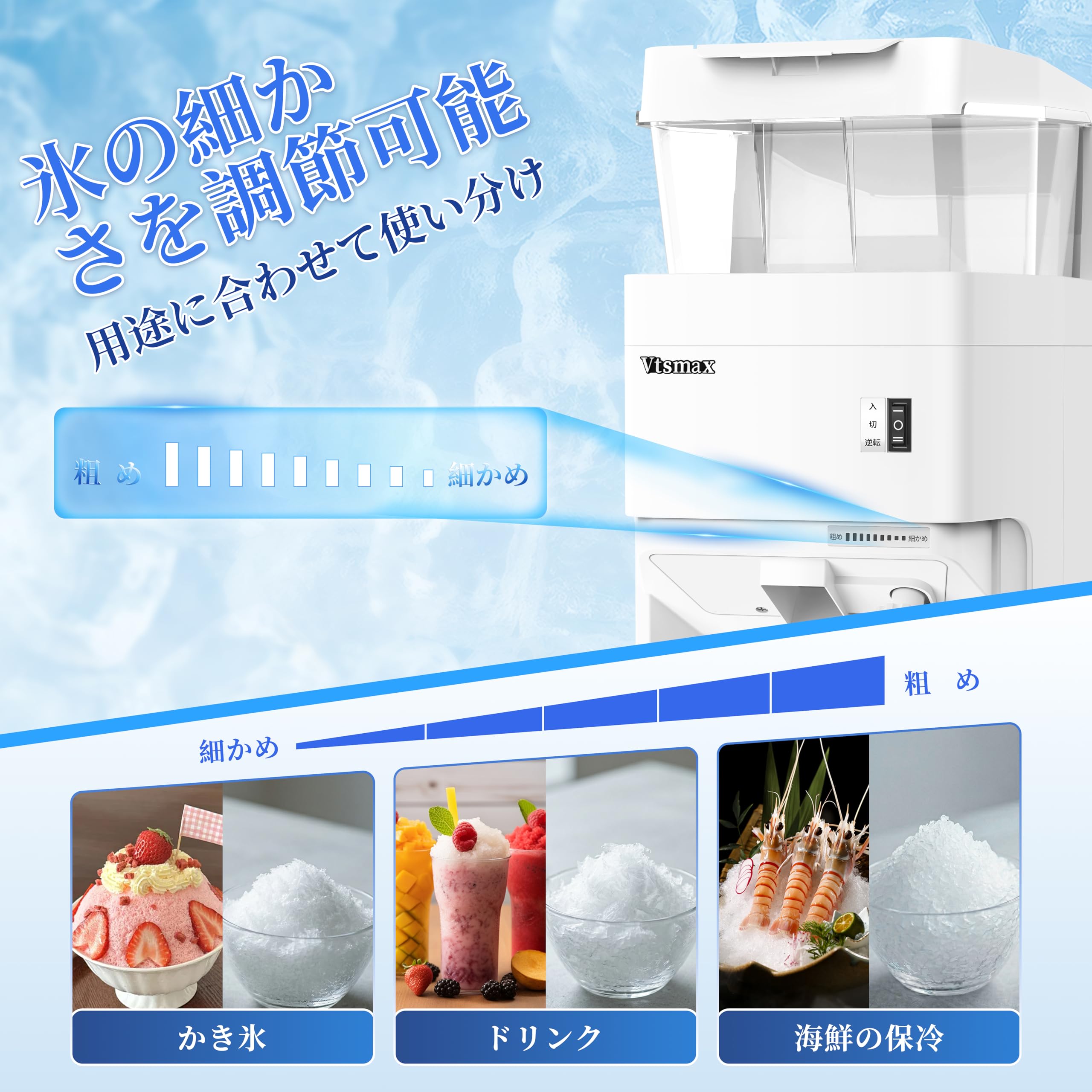 Amazon.co.jp: 電動氷粉砕機 業務用 アイスクラッシャー 6Lホッパー