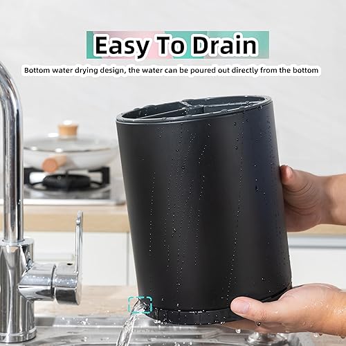 Miniatura 6 de LIBODOUR Soporte para utensilios de cocina giratorio de 360 para encimera, organizador de cocina, almacenamiento de cocina, utensilios de cocina,