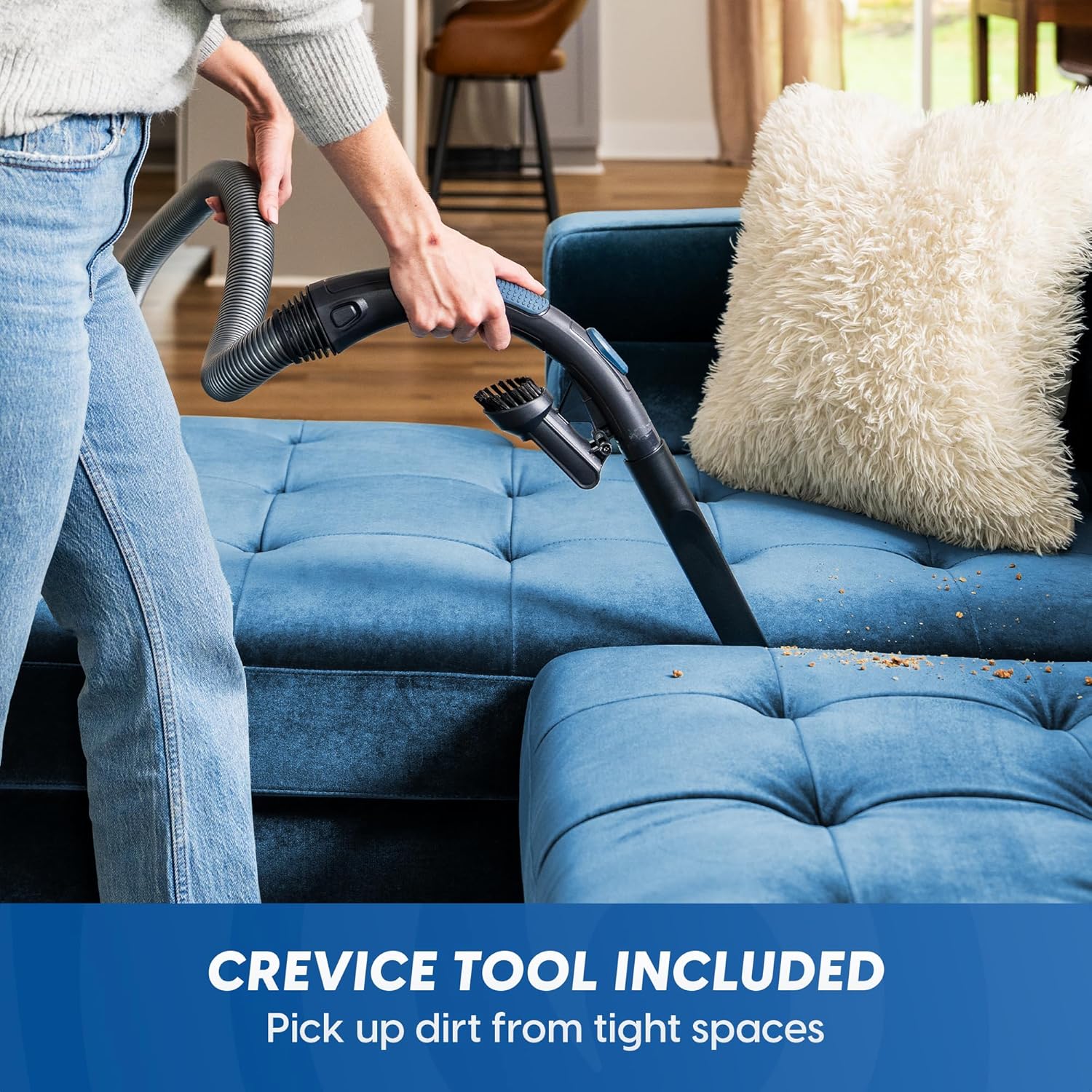 Vacmaster CC0501 Ultra Silent Bagless Canister Vacuum Powerful Cleaner with HEPA Filtration, One-Touch Release Dust Cup, Built-in Dust Tool & Retractable Cord for Low-Pile Carpet and Hard Floor - Image 5