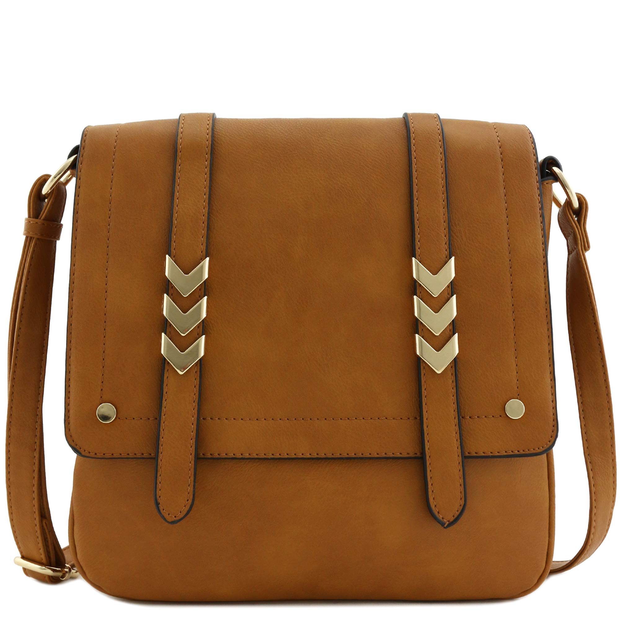 AlyssaDouble Compartment Large Flapover Crossbody Bag