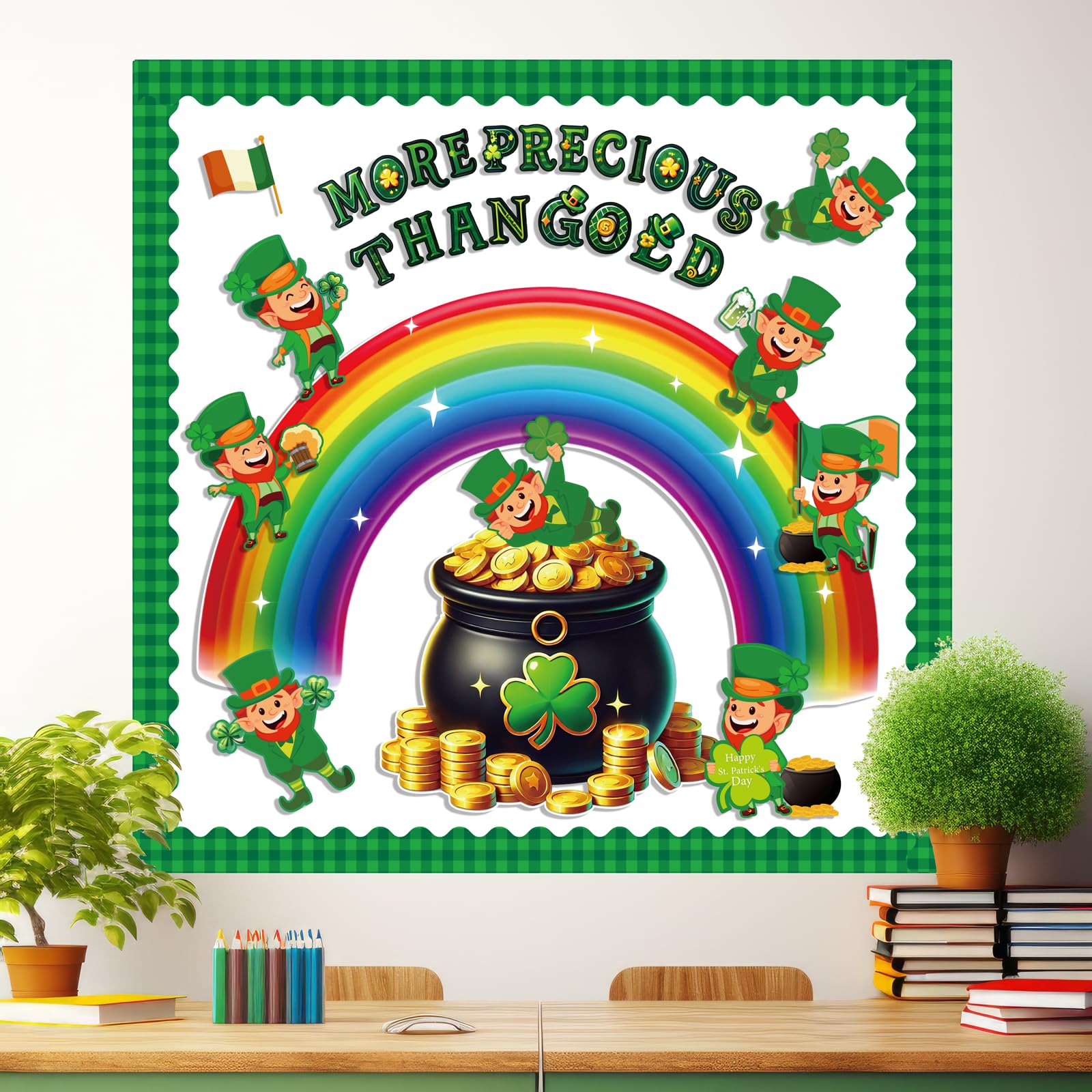 12 Bögen St. Patrick's Day Aufkleber Zum Selbergestalten – DIY Gesichter Für Kobolde, Kinder Bastelset