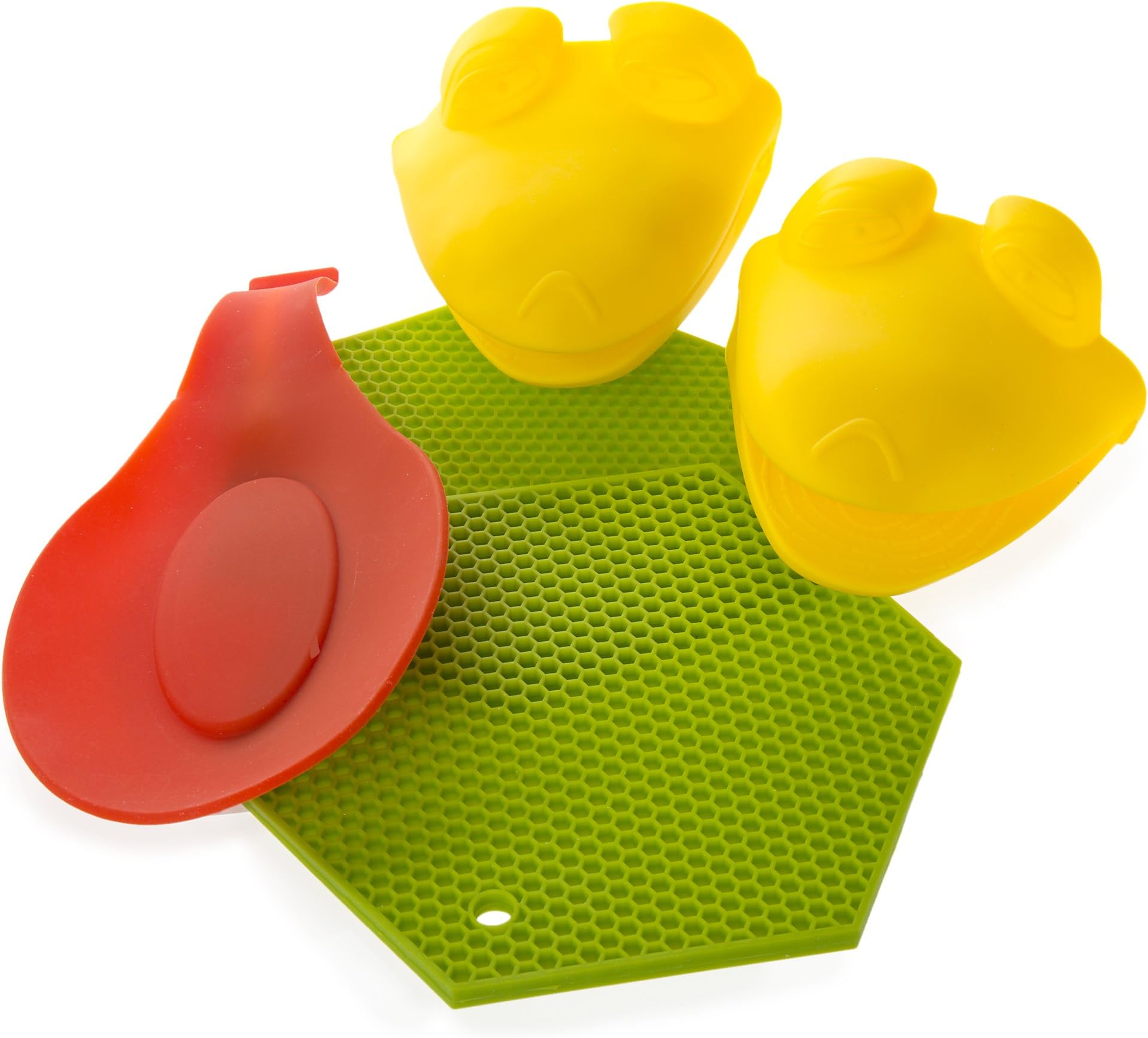 TJQ Depot LLC Silicone Pot Holders With Silicone Oven Mitts and Silicone Spoon Rest - Make your cooking time in the kitchen safe with these great products