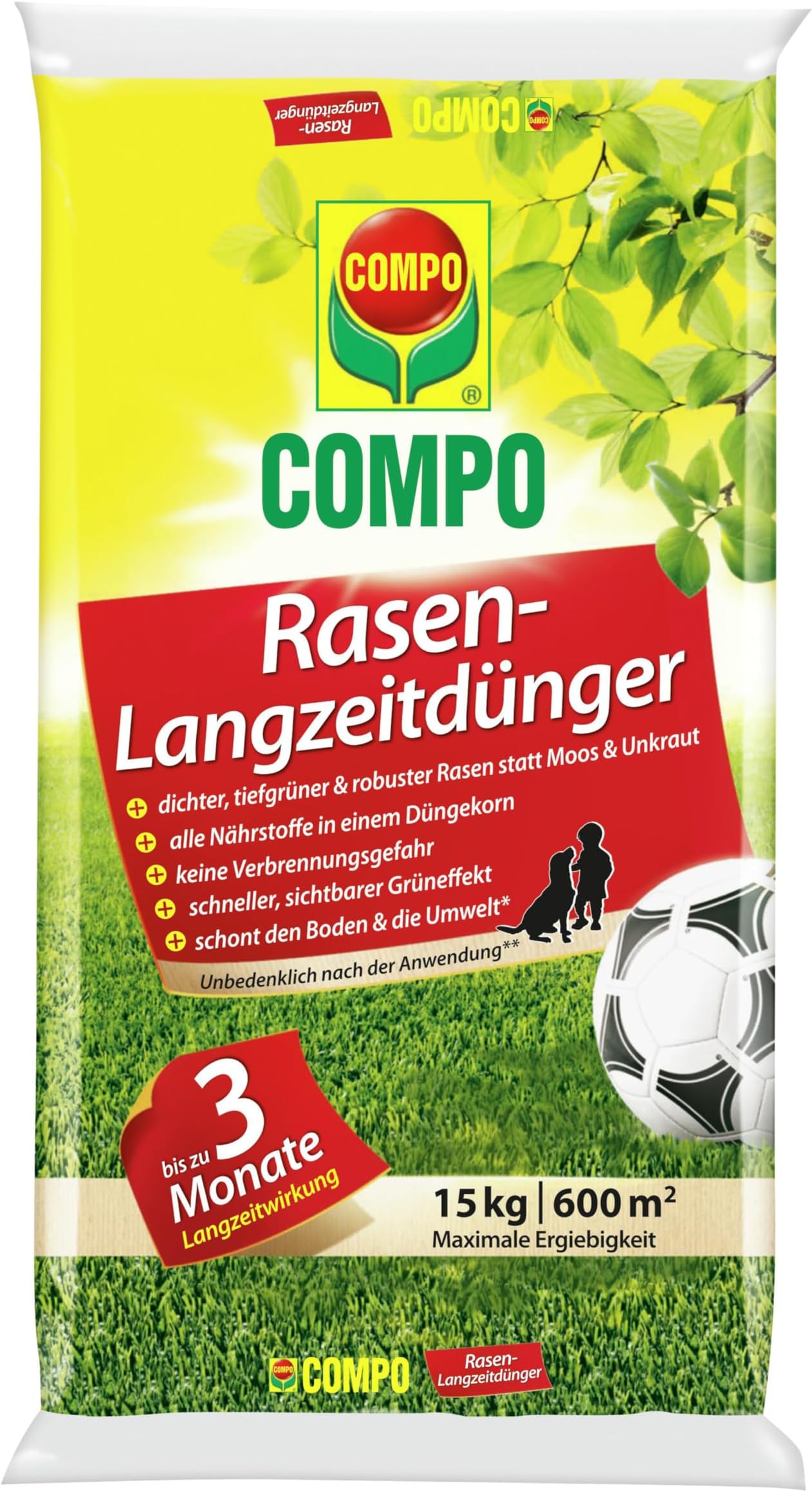 Wolf Garten RasenLangzeitdünger, organisches Material, grün, 33 x 26 x