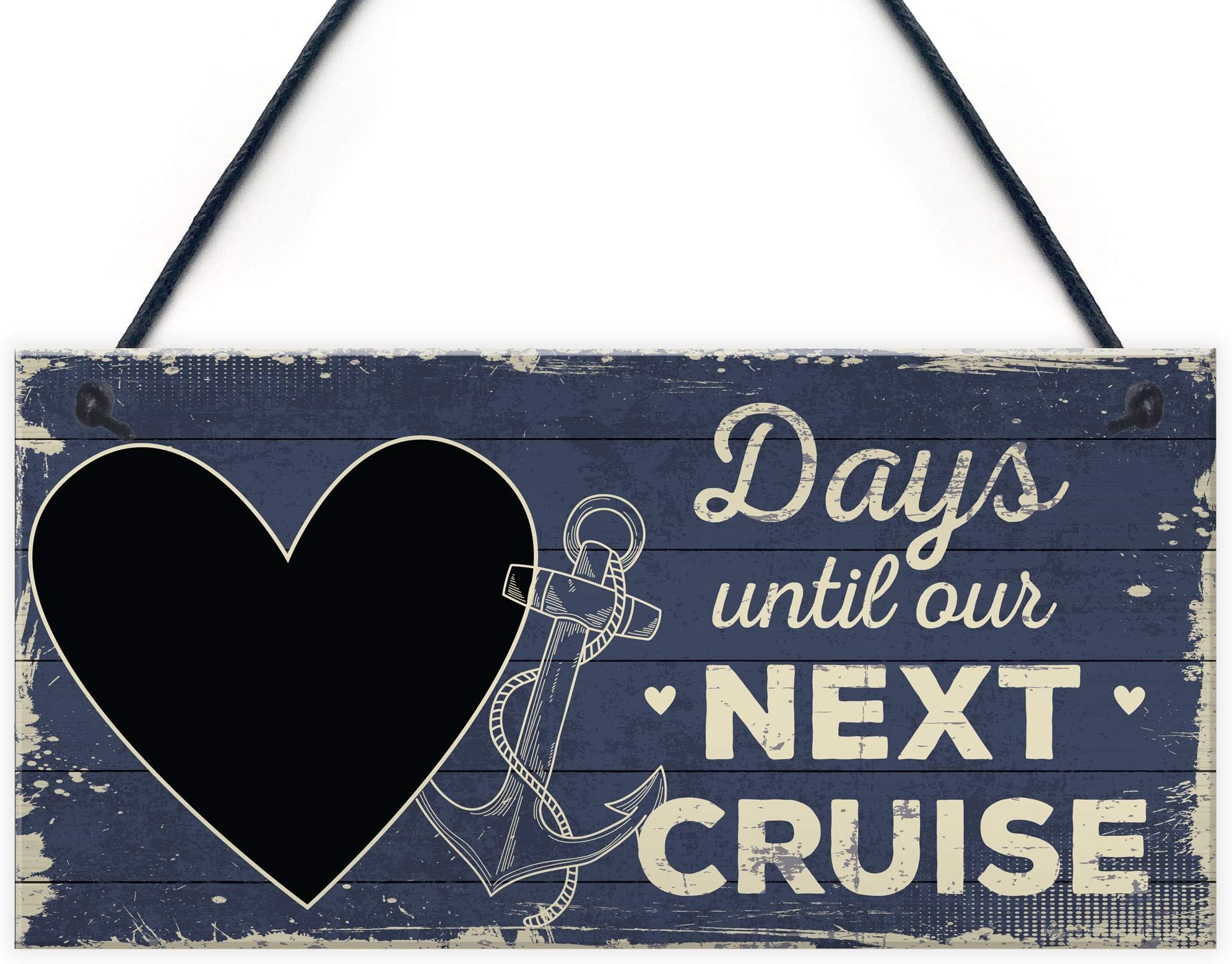 RED OCEAN CHALKBOARD Holiday Countdown Sign Days Until Our Next Cruise Home Decor