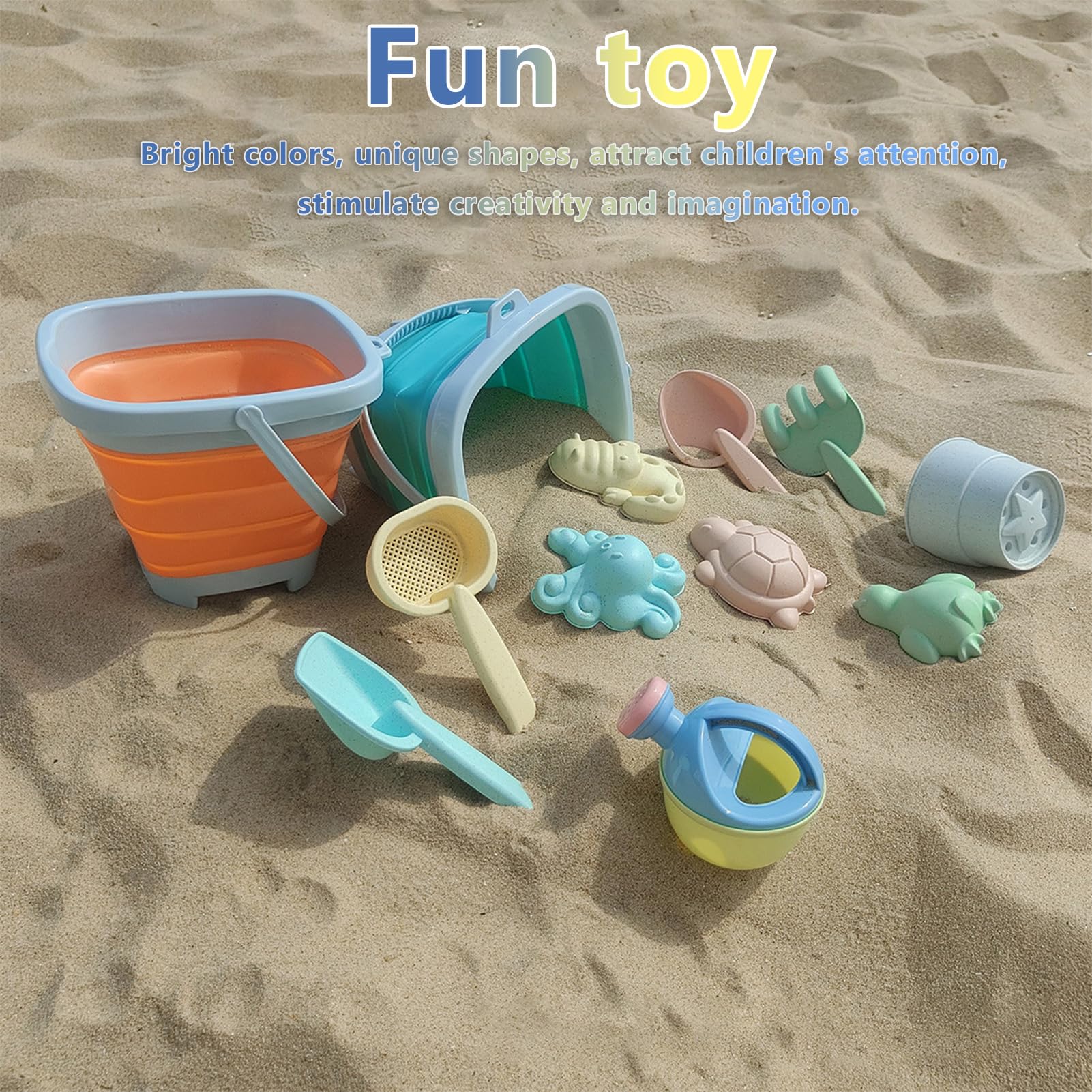 Seau à eau pliable Jeux d'été pour enfants Jeux de plage en plein air Jouets de sable Ensemble de jeu avec pelle Jouet de fouille