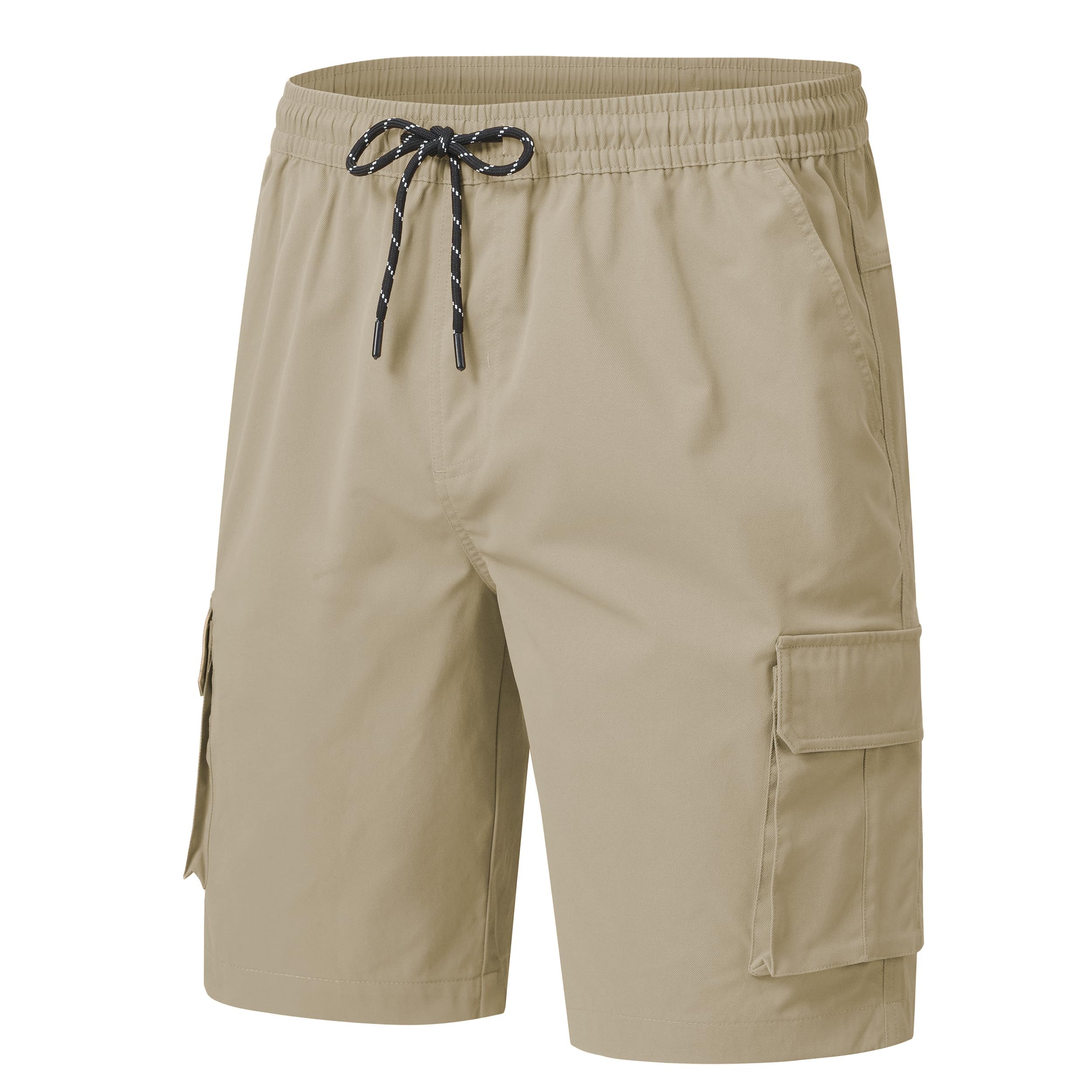 YuKaiChen Kurze Hosen Herren Cargo Shorts Chino Shorts Sommer mikroelastisches Köpergewebe Elastische Taille mit Reißverschlusstaschen