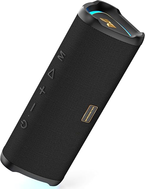 Monster Prism Portable Bluetooth Speaker, Wireless Speakers with 20W Stereo Sound, 24H Playtime, IPX6 Waterproof, Bluetooth 6.0, TWS Pairing, AUX & TF-Card Input, for Home/Outdoors/Travel
