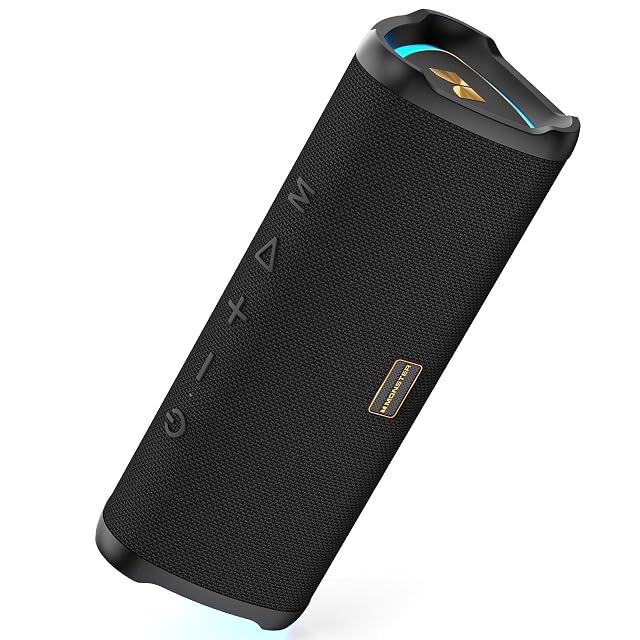 Monster Prism Portable Bluetooth Speaker Wireless Speakers with 20W Stereo Sound IPX6 Waterproof 24H Playtime Bluetooth 6 0