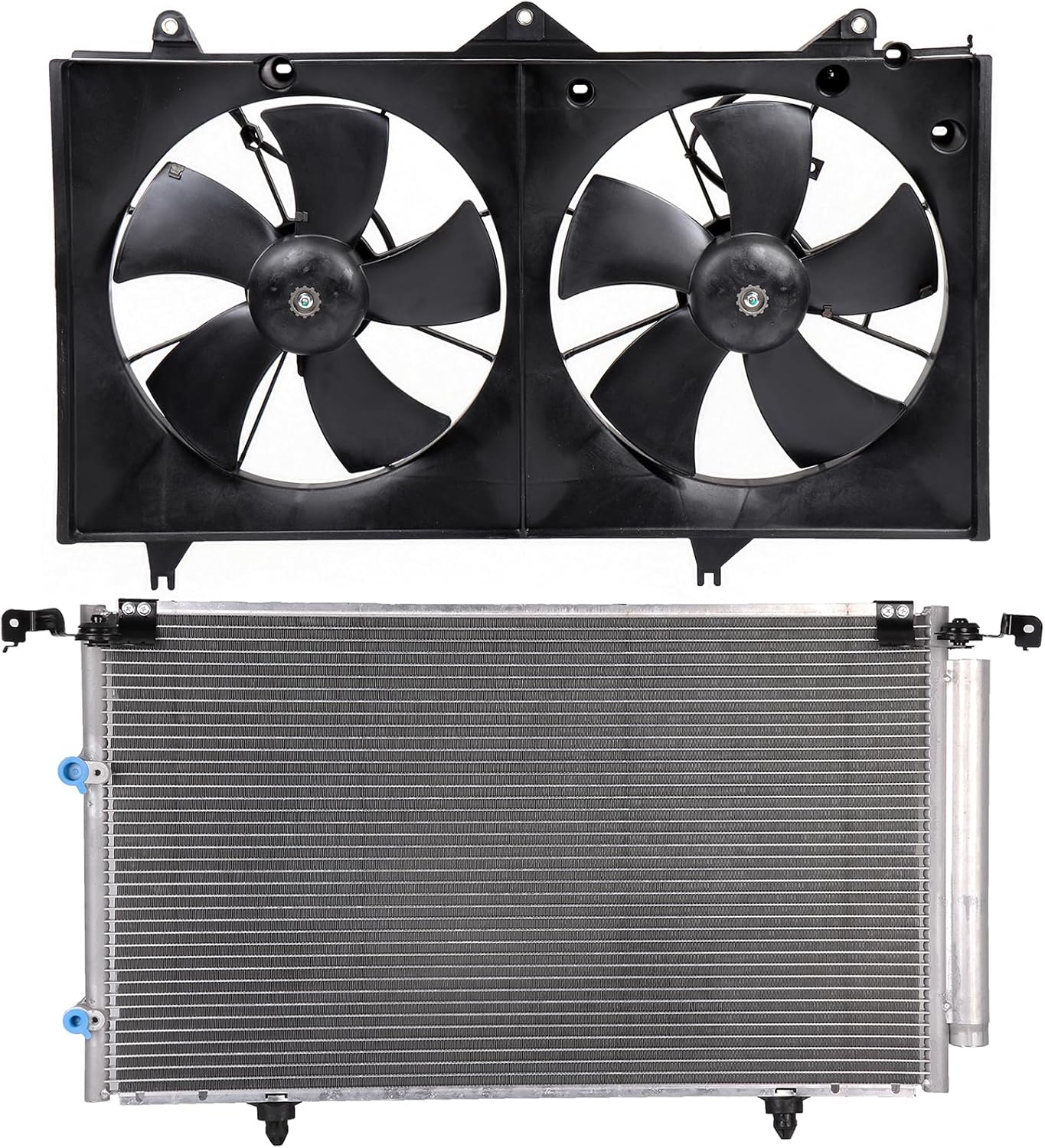 620-531 Condenser and Cooling Fan fit 2004 2005 2006 2007 2008 for Toyota Solara Replacement