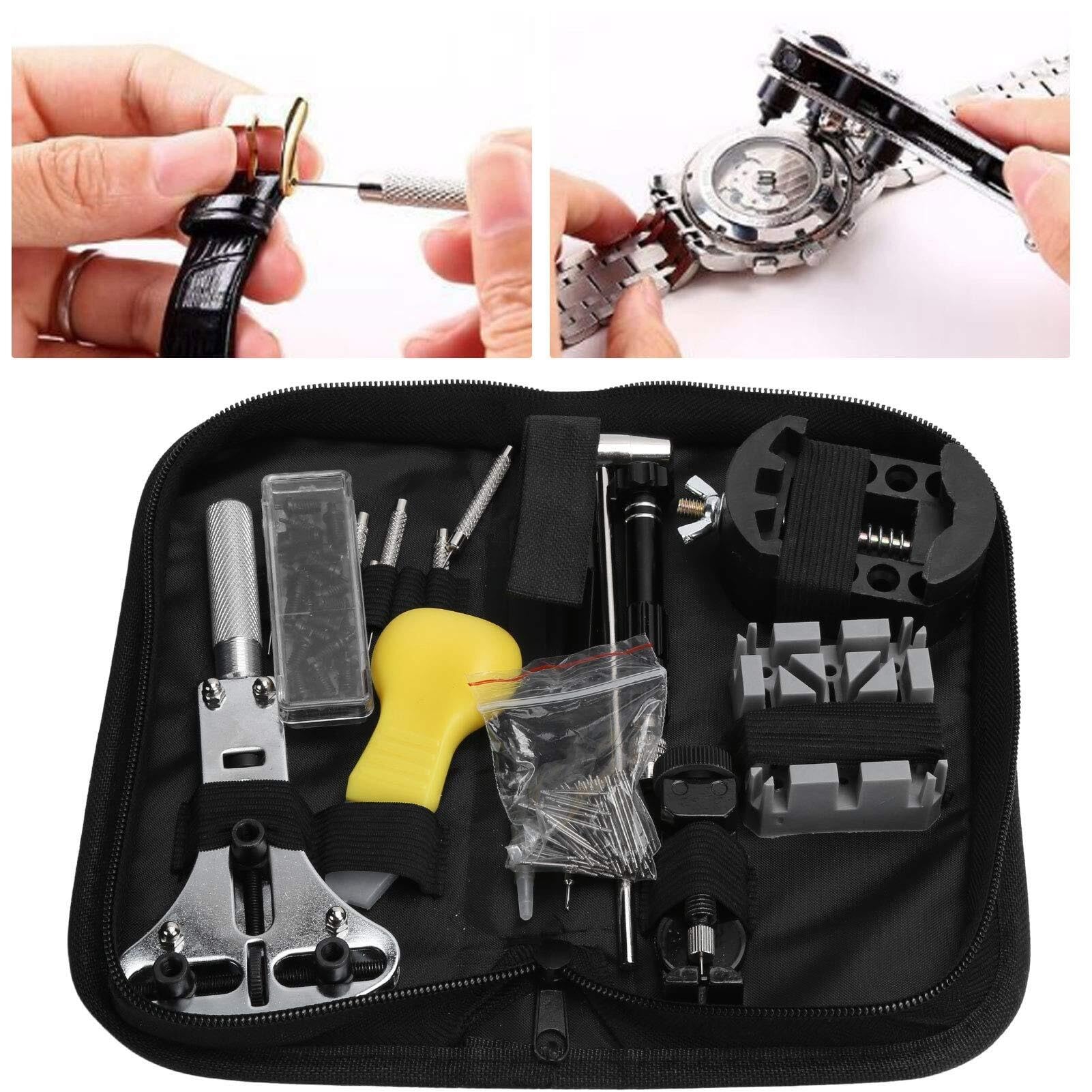 Kit de reparación de Relojes, Kit de Herramientas para eslabones de Correa de Reloj, Extractor de Caja Trasera, Cambio de batería, Juego de reparación de Relojes, Kit de Herramientas de reparación de