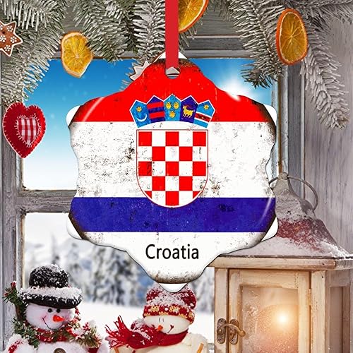 Vista 173 de Chipre - Adornos colgantes para árbol de Navidad, bandera nacional de Chipre, adornos de cerámica para decoraciones de Navidad, regalo de viajero