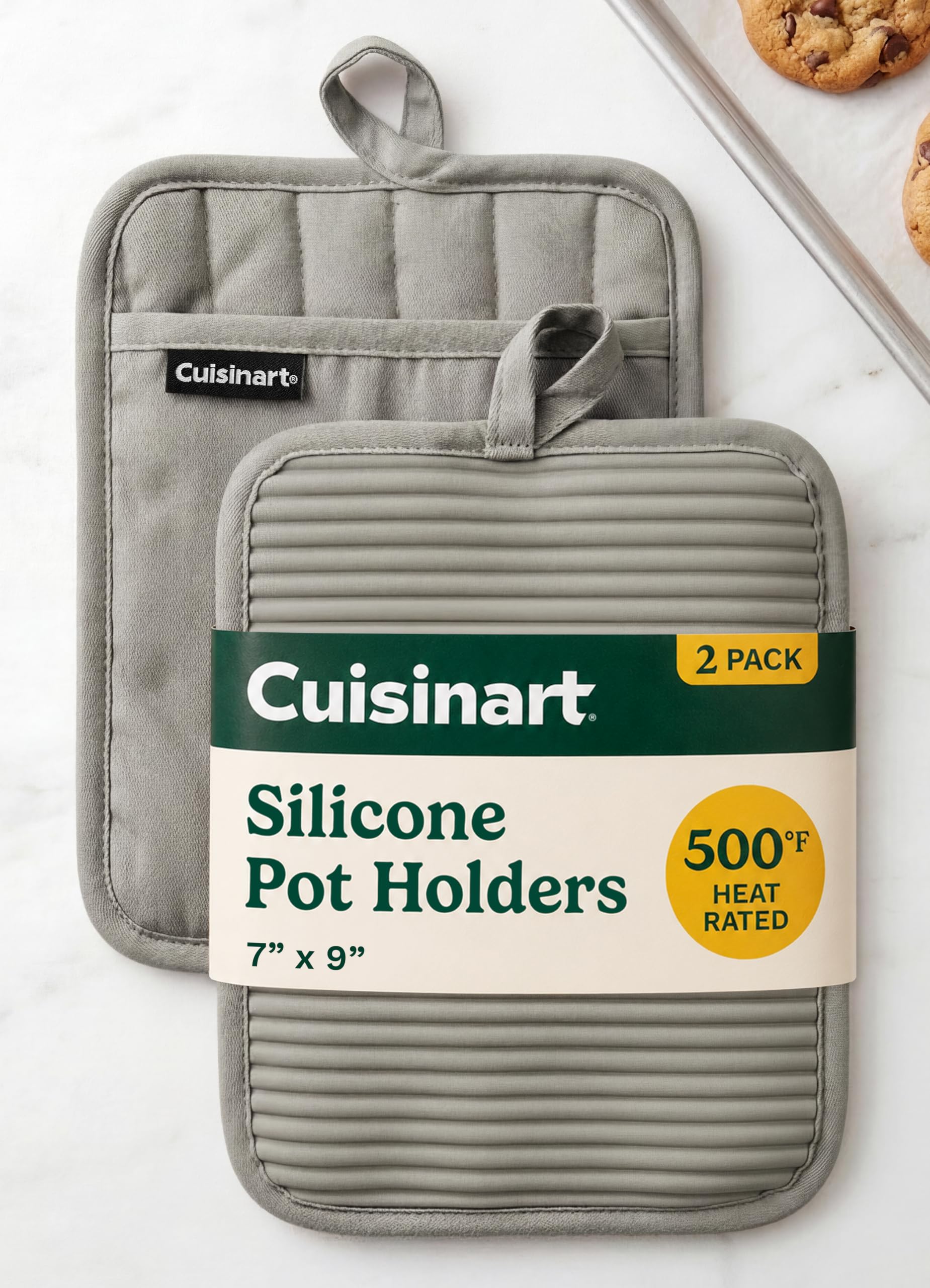 Gants de cuisine antidérapants silicone Cuisinart isolation thermique 260 °C