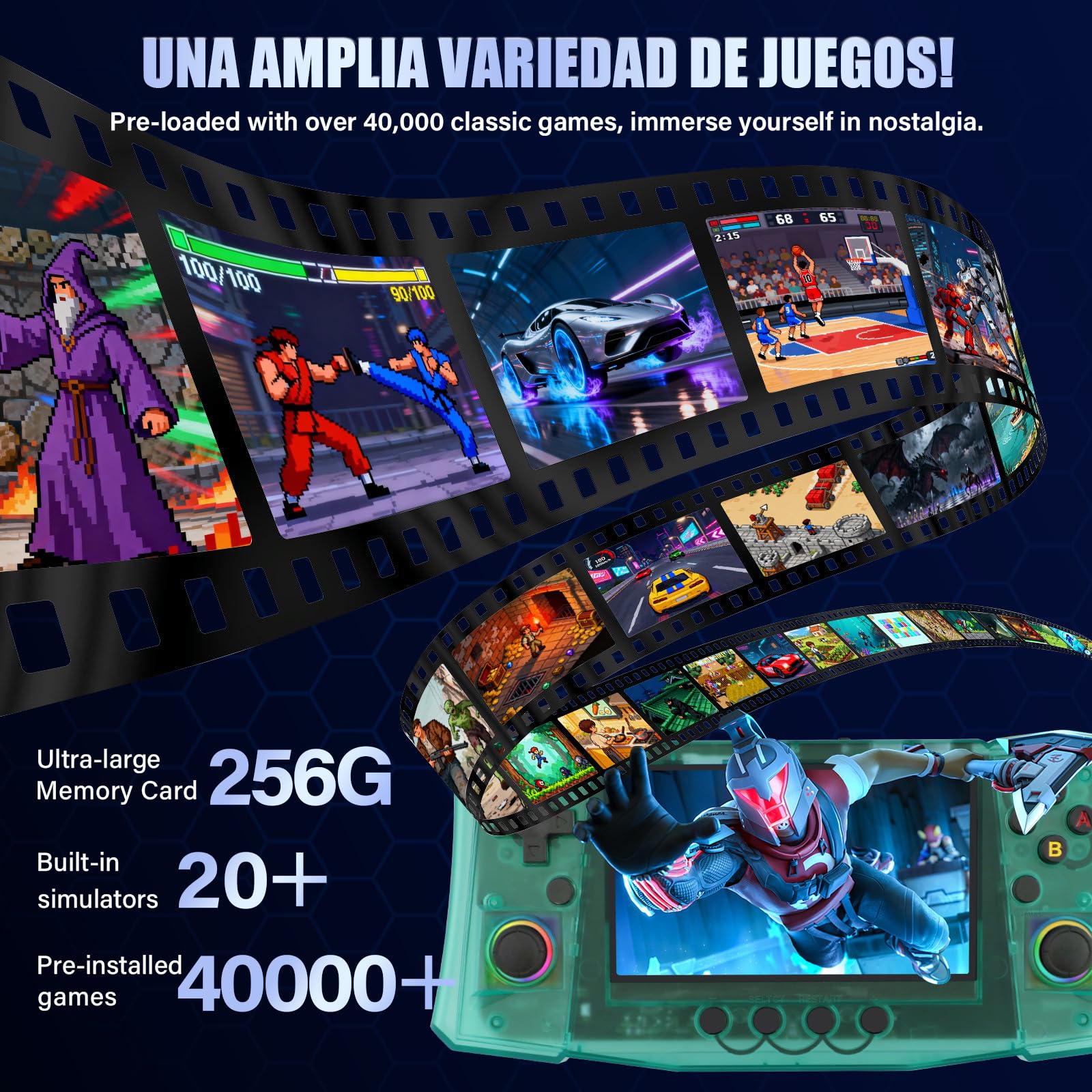 Handheld Game Console, 40,000 Games in 1, 4.5-Inch IPS Screen Retro Gaming Console,40000 Classic Games - Image 3