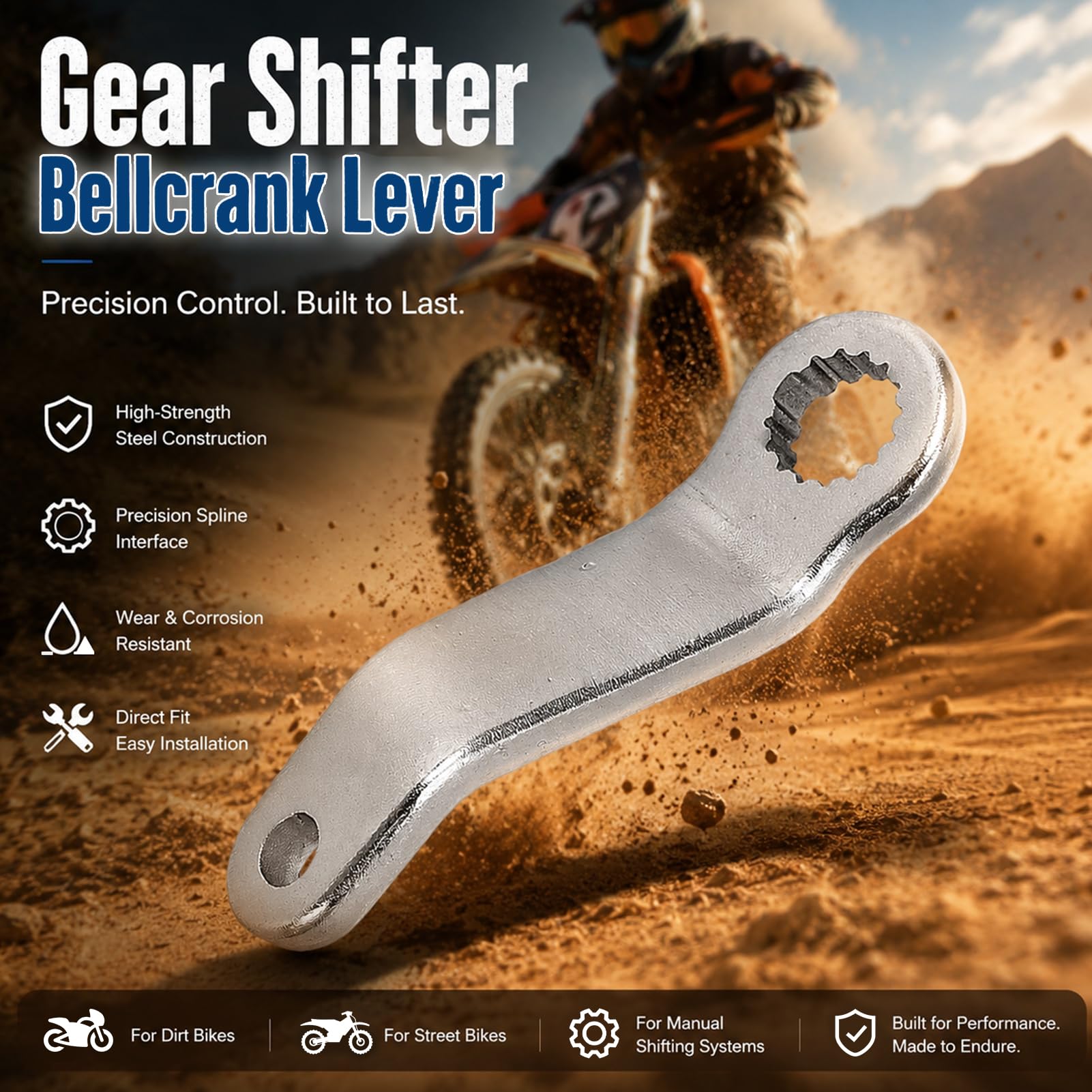 Steel Moto Gear Shifter Bellcrank Lever, 3234724, Easy Installation | Leva del Cambio Retromarcia ad Alta Stabilità, Compatibile con Polaris Scrambler 850 1000 Sportsman 550 850 1000