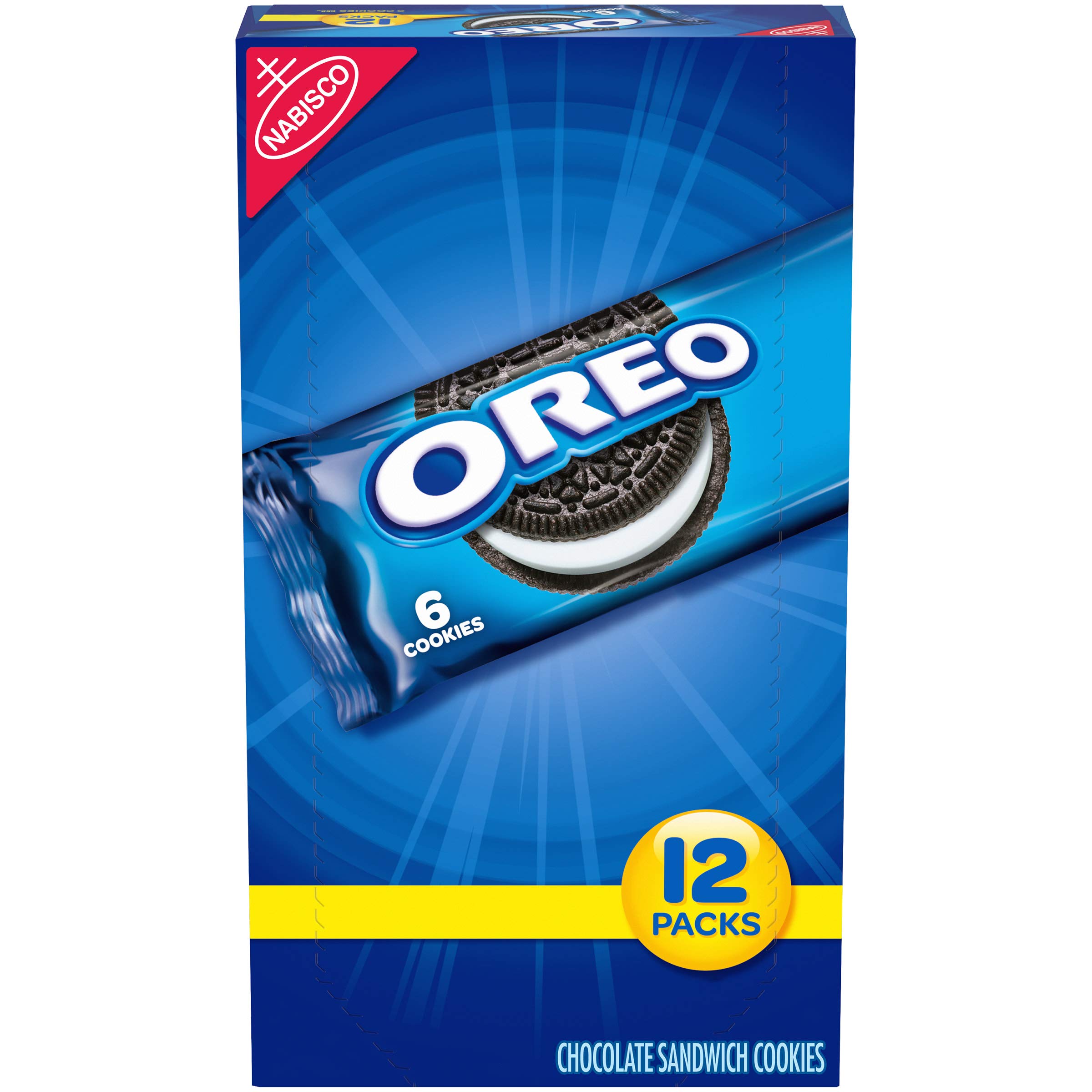 OREO Chocolate Sandwich Cookies, School Lunch Box Snacks, 12 Snack