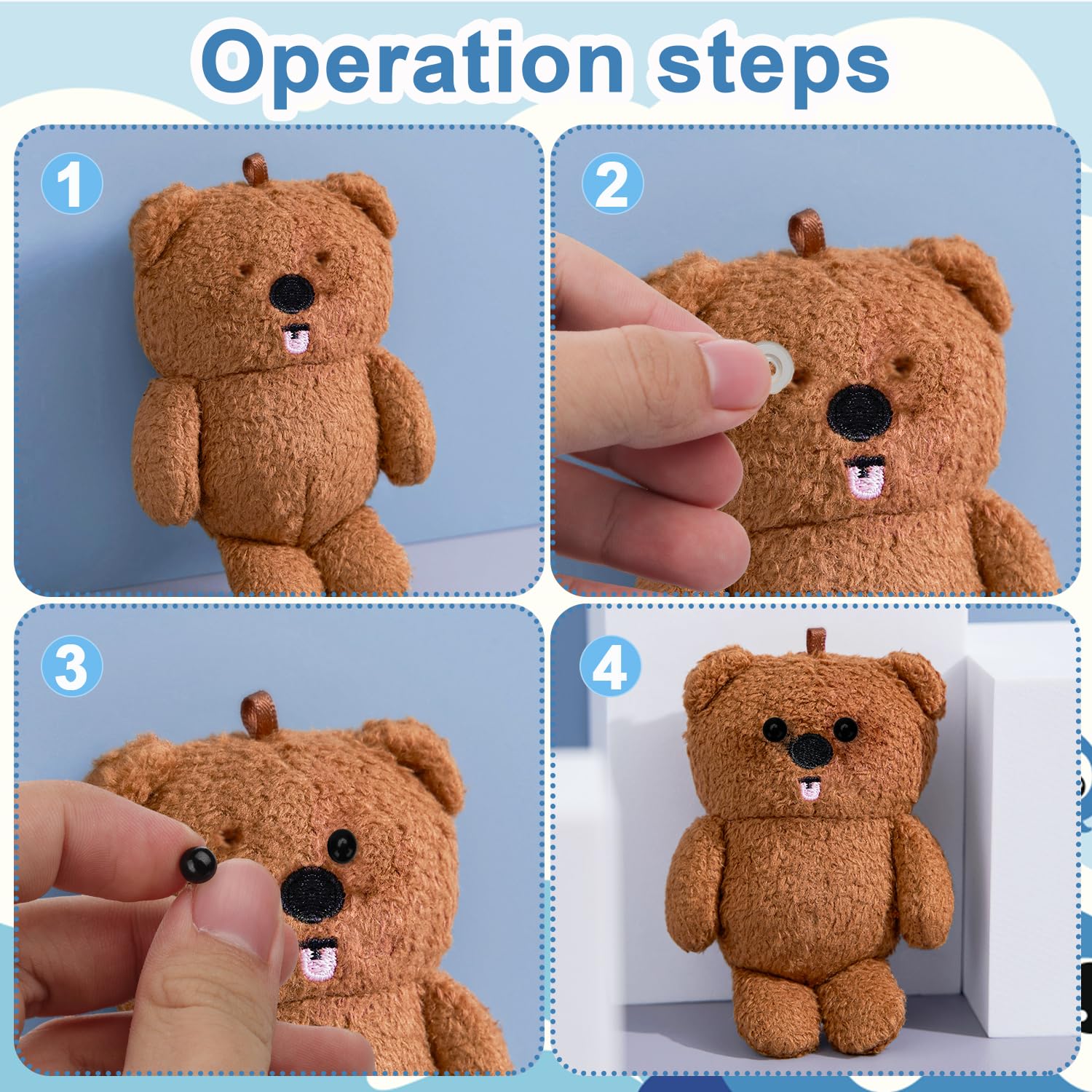 Occhi Di Sicurezza In Plastica Per Amigurumi - Set Da 100 Pezzi Con Rondelle, 5mm, Neri, Perfetti Per Peluche E Bambole Fai Da Te! - Foto 5