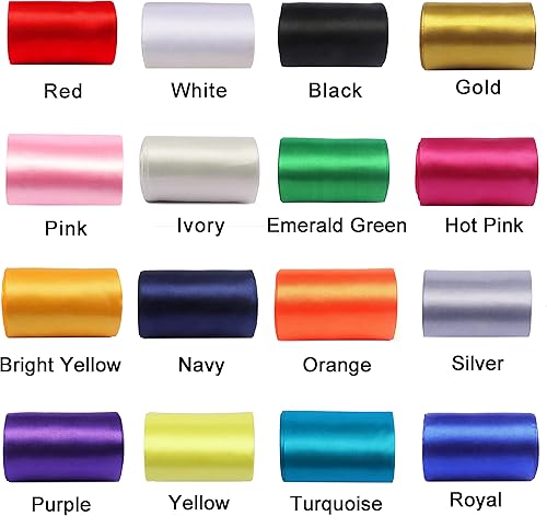 Miniatura 4 de YYCRAFT Carrete de tela de satén de cinta de satén de 6 pulgadas de ancho para ceremonia de corte de gran apertura, boda, fiesta de cumpleaños,