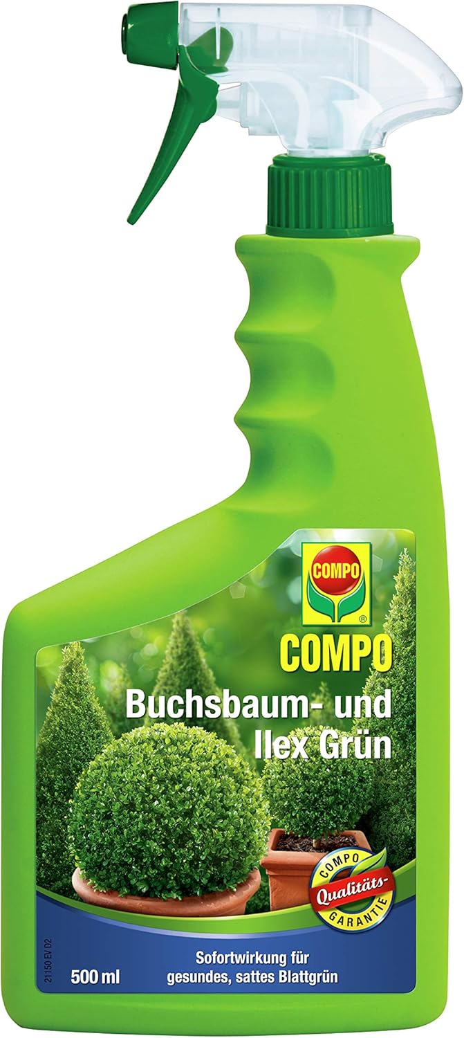 COMPO Buchsbaum- und Ilex Grün für alle Buchsbäume, Stechpalmen (Ilex), Formgehölze auf Balkon ...