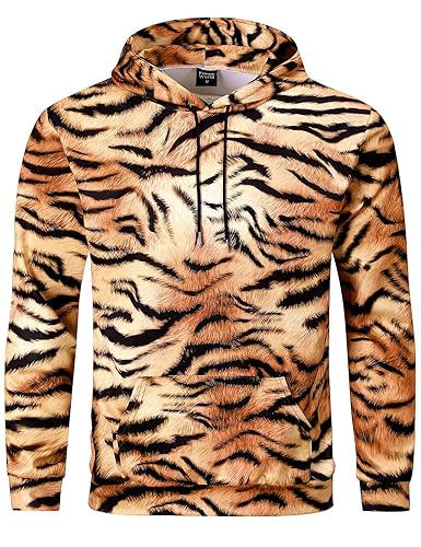 Funny World Men's Animal Print Sweatshirts Hoodies Long Sleeve Graphic