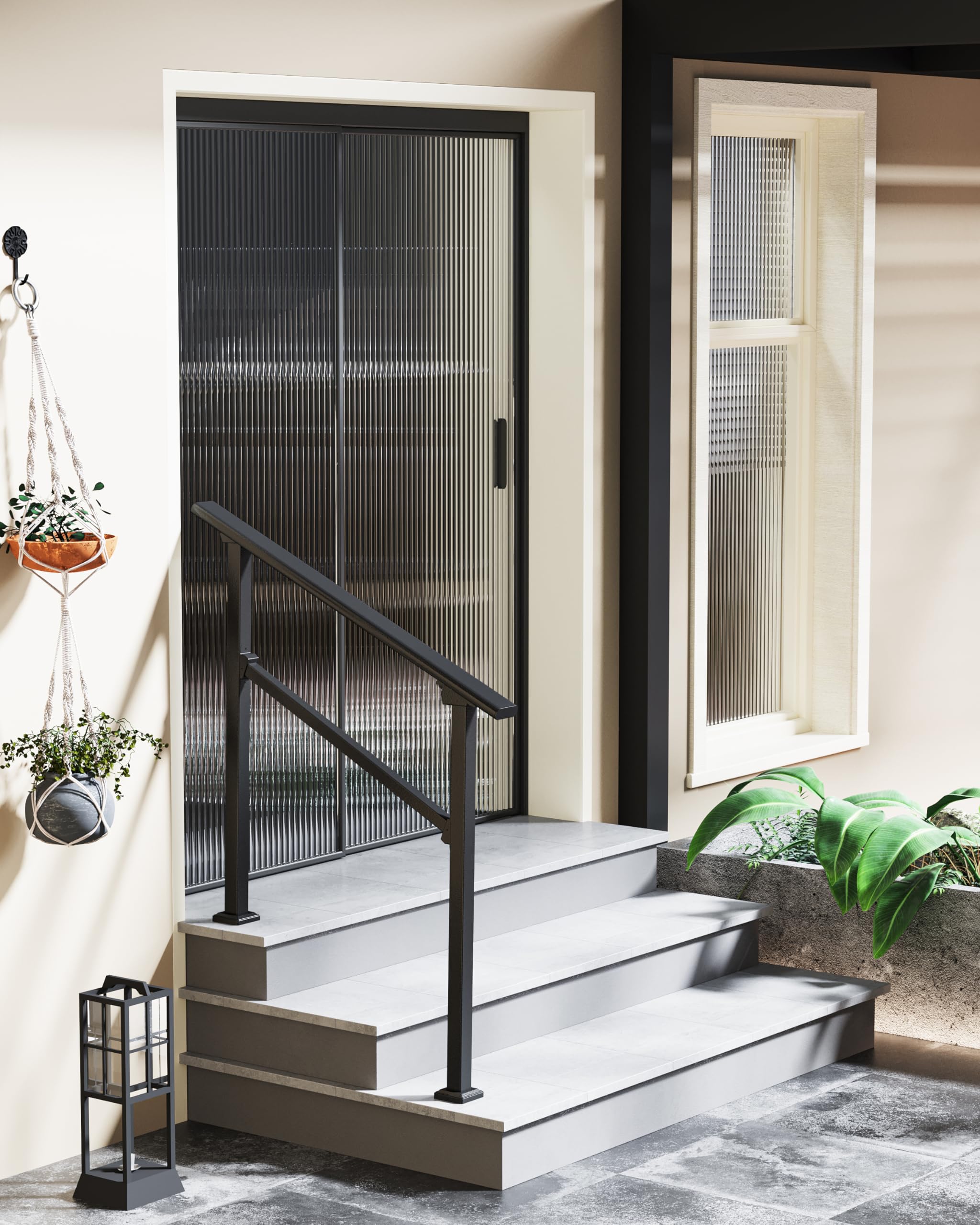Snapklik.com : Hand Rails For Outdoor Steps, 3 Step Handrail & Indoor ...