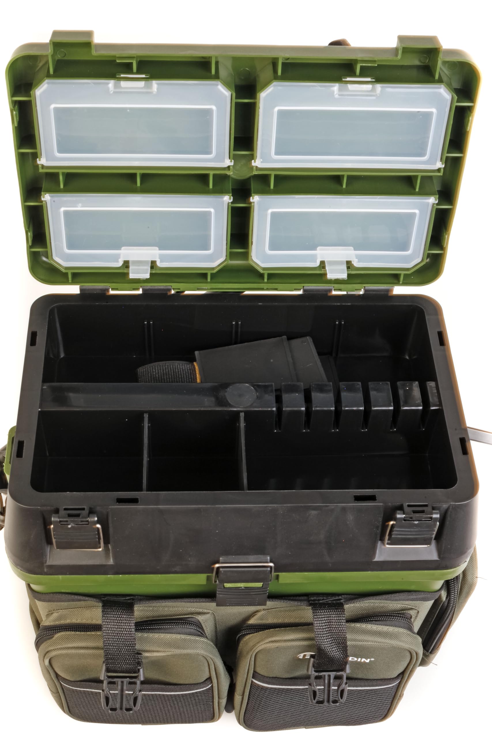 Paladin Rucksackbox Power mit Sitzfunktion Angelkoffer Rucksack-Angeltasche Anglerstuhl