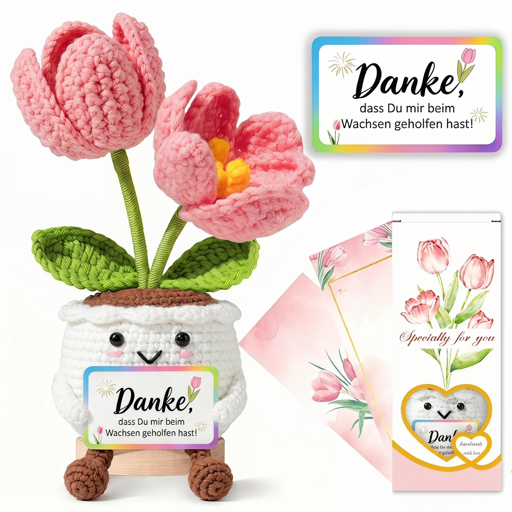 XIESUNUN Muttertagsgeschenk Geschenke für Mama Mutter - Geburtstagsgeschenk Mama Besondere Mutter Tochter Geschenk Tulpe Positive Potato Kartoffel (Mama)