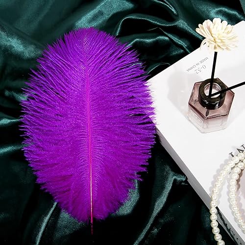 Miniatura 4 de 10 plumas de avestruz negras naturales a granel de 14-16 pulgadas 15.7-17.7 in para centros de mesa de fiesta de boda, Pascua, Gatsby y decoración