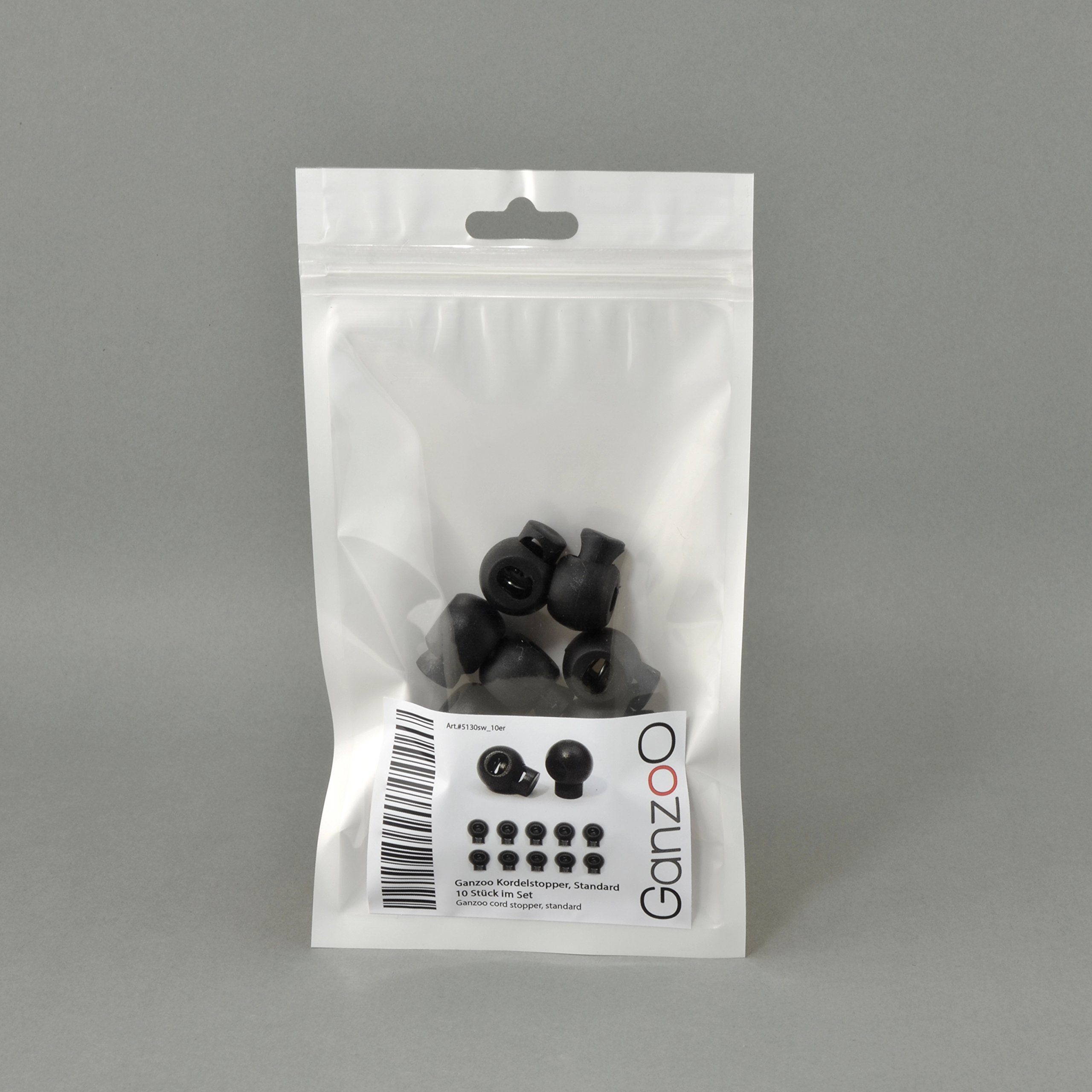 Ganzoo Lot De 10 Bloqueurs De Cordon Avec Large Bouton Pression (double Trou) Pour Cordes, Vestes Etc. En Plastique, Couleur : Blanc