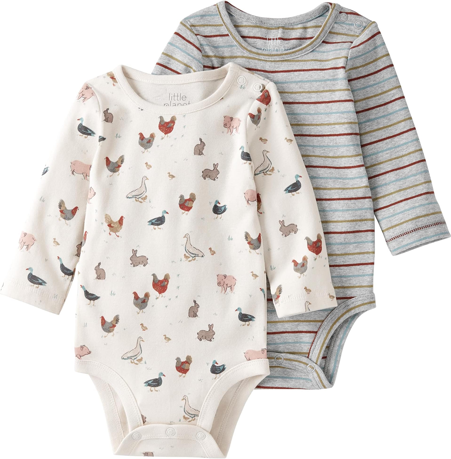 little planet by carter'sBaby 2-Pack Organic Cotton Long-Sleeve Rib Bodysuits