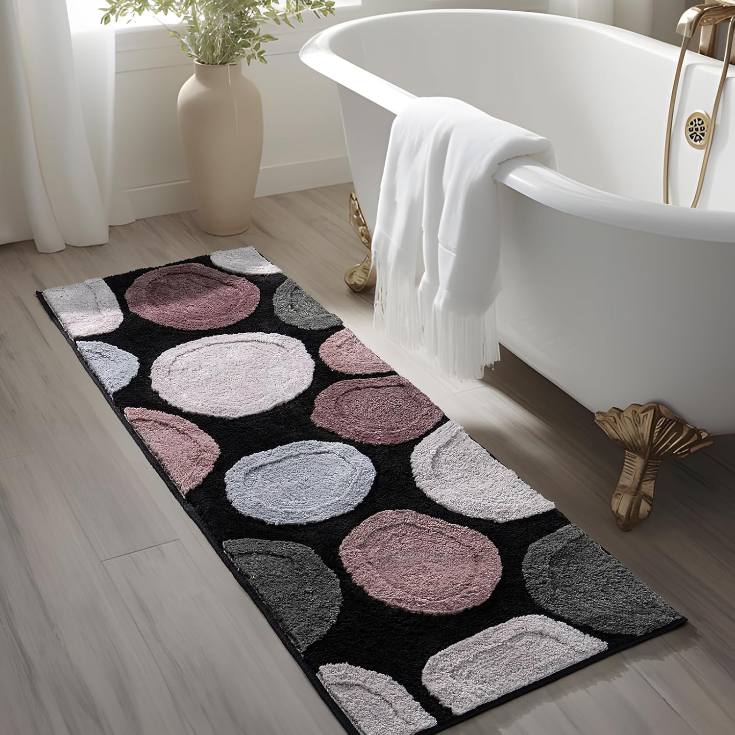 Amazon.com: Bathroom Runner Rug Stone Bath Mat for Bathroom Cobblestone ...
