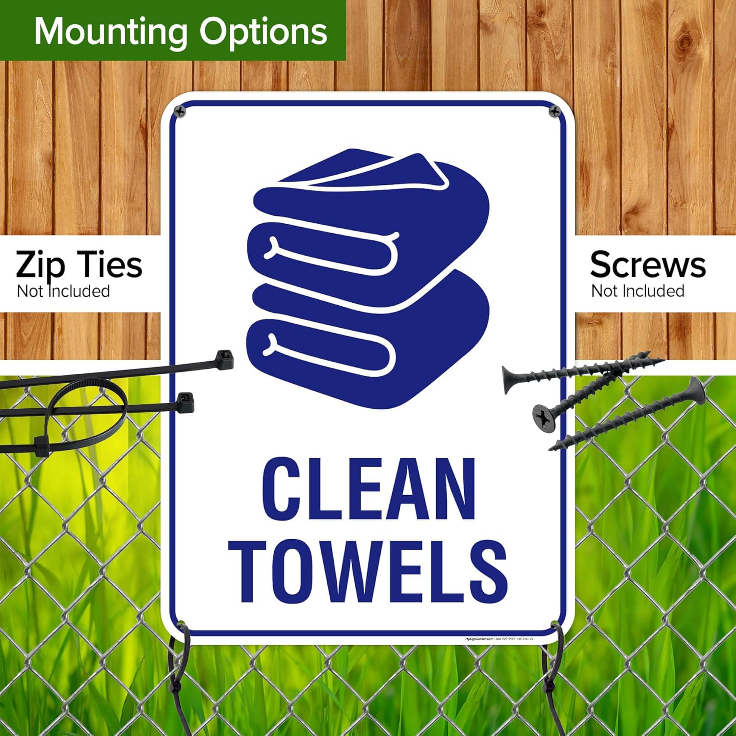Clean Towel Sign, 18"x24" Polyethylene, Indoor/Outdoor Use, USA MADE By My Sign Center