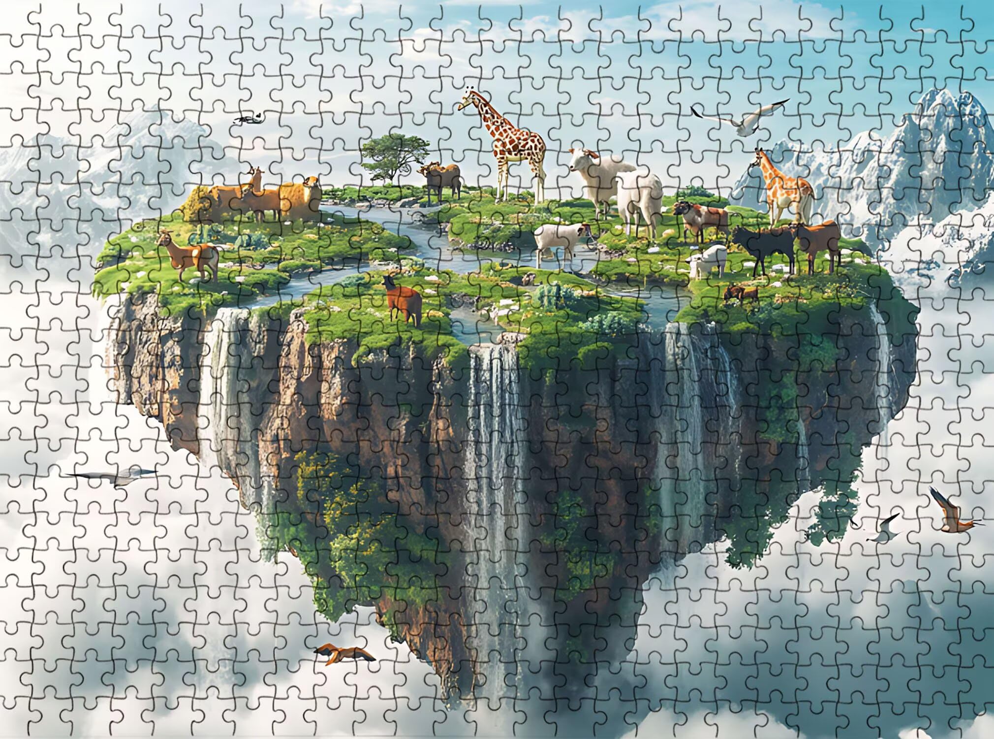 Puzzle 2000 Teile, Holzpuzzle Erwachsene 99 x 70 cm, Kniffliges Denksport Spiel, Großer Puzzlespaß für anspruchsvolle Liebhaber,Familienspiel, Puzzles für Dekor und Geschenk Tier kleine Insel-2 f0-160
