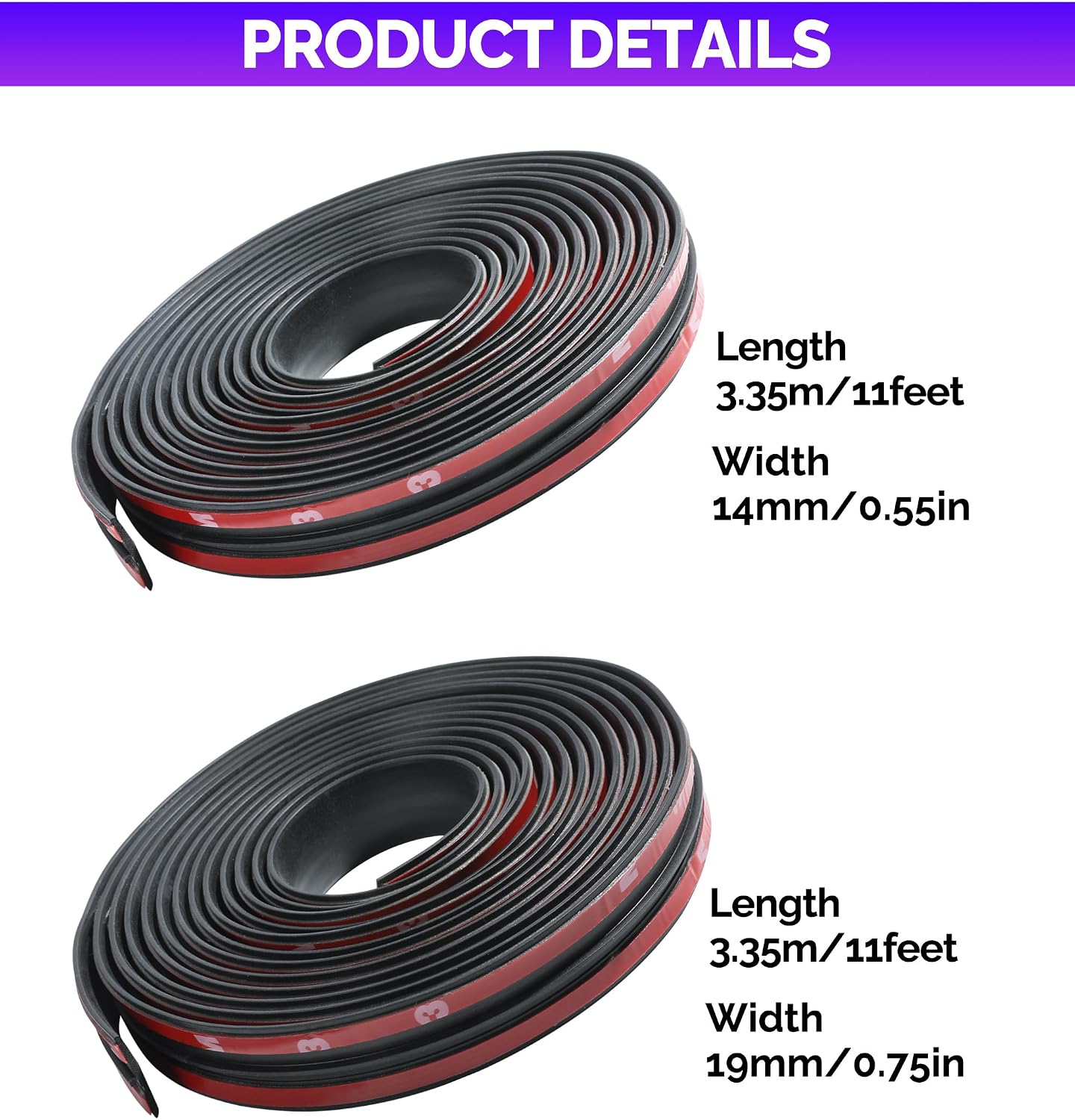 RACOONA 2PCS Windshield Trim,22 Ft Windshields Rubber Seal,Car Door Seal Car Sunroof Seal,Cars Accessories Car Weather Stripping T Shape Automotive Door Sealing Strip for Sunroof Front Rear Windshield