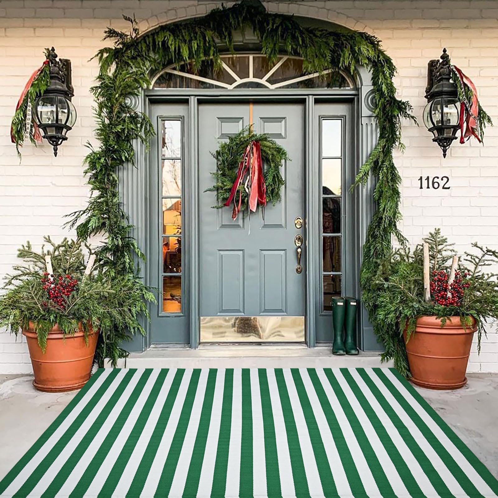 Bottalive Green Stripe Rug