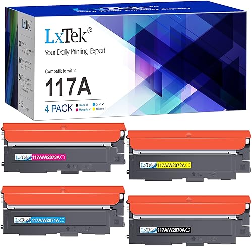 LxTek Cartuchos de tóner 117A compatibles con HP 117A Cartucho de tóner para HP Color Laser MFP 179fnw 178nw 150nw 150a 179fwg 178nwg W2070A W2071A
