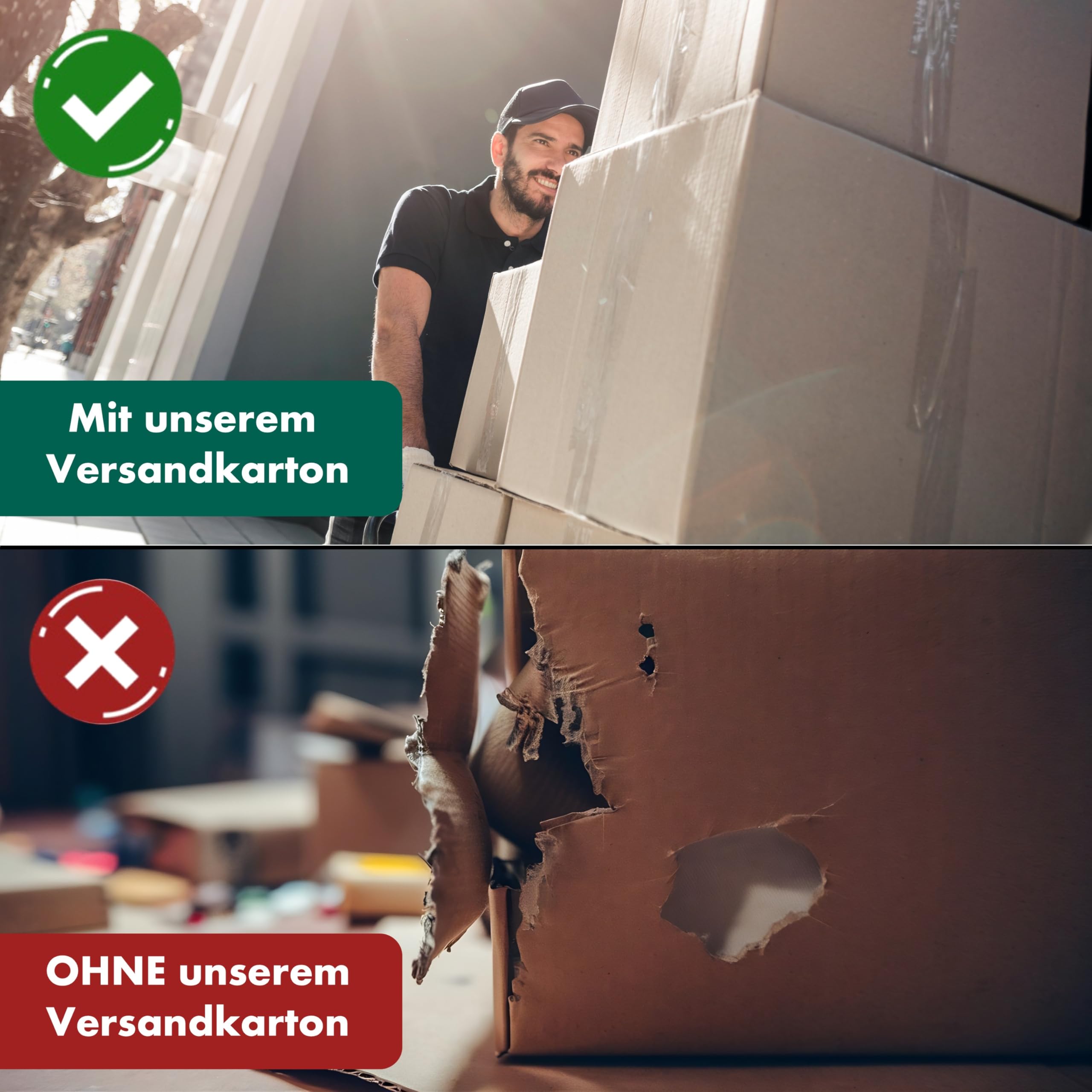 10 Stück Versandkarton 2-wellig 485 x 385 x 370 mm Wellpappe (Nr. 2W-5) Braun - Kartonagen für Warenversendung, Paket & Päckchen groß (L) - Karton Versandverpackung extra stabil