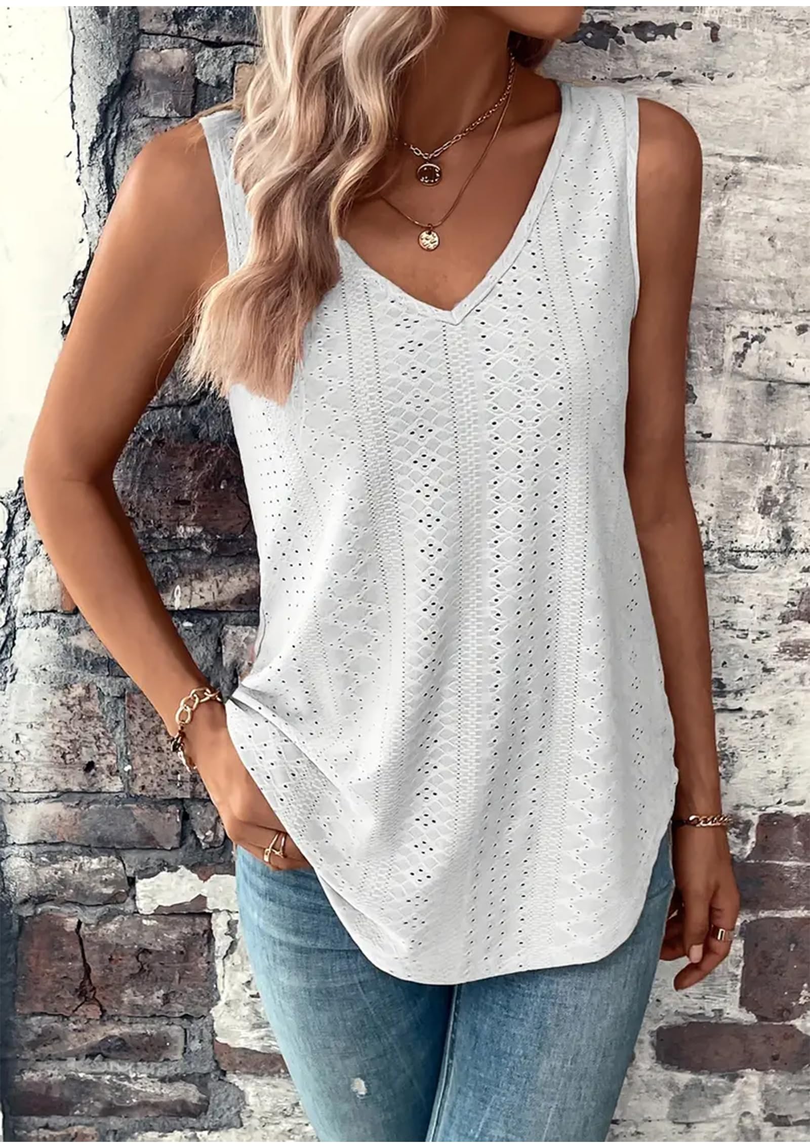 Summer Deep V Neck Tank Tops for Women Western Country Sleeveless Tee Shirts Teen Girls Sexy Casual Concert Tops Outfits
