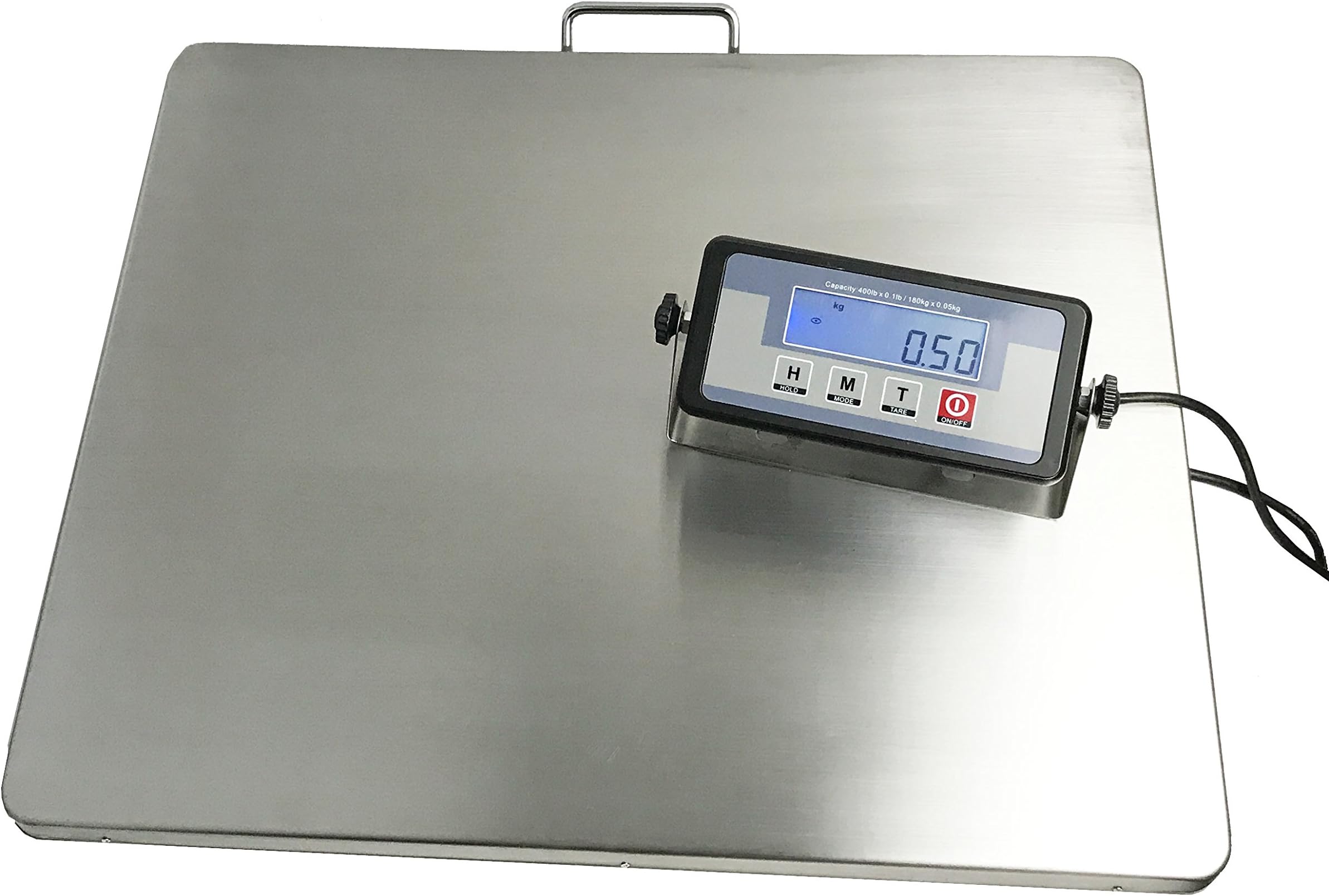 Angel USA Extra Large Platform 22 inches x 18 inches Stainless Steel 400lb Heavy Duty Digital Postal Shipping Scale, Powered by Batteries or AC Adapter, Great for Floor Bench Office Weight Weighing