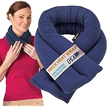 SunnyBay Microwavable Heating Pads, Microwavable Moist Heated Neck and Shoulder Wrap, Versatile Weighted Beanbag Cold Pack or Warm Compress, 2.2 lbs, 26x4 Inches, Navy Blue
