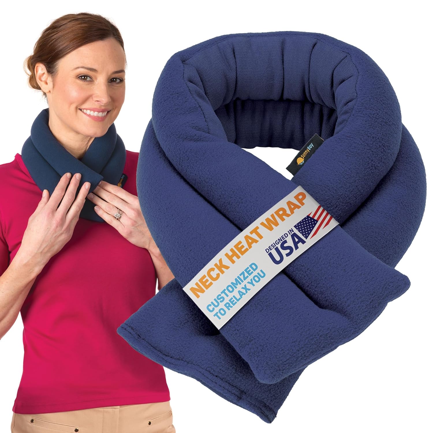 SunnyBay Microwavable Heating Pads Microwavable Moist Heated Neck and Shoulder Wrap Versatile Weighted Beanbag Cold Pack or Warm