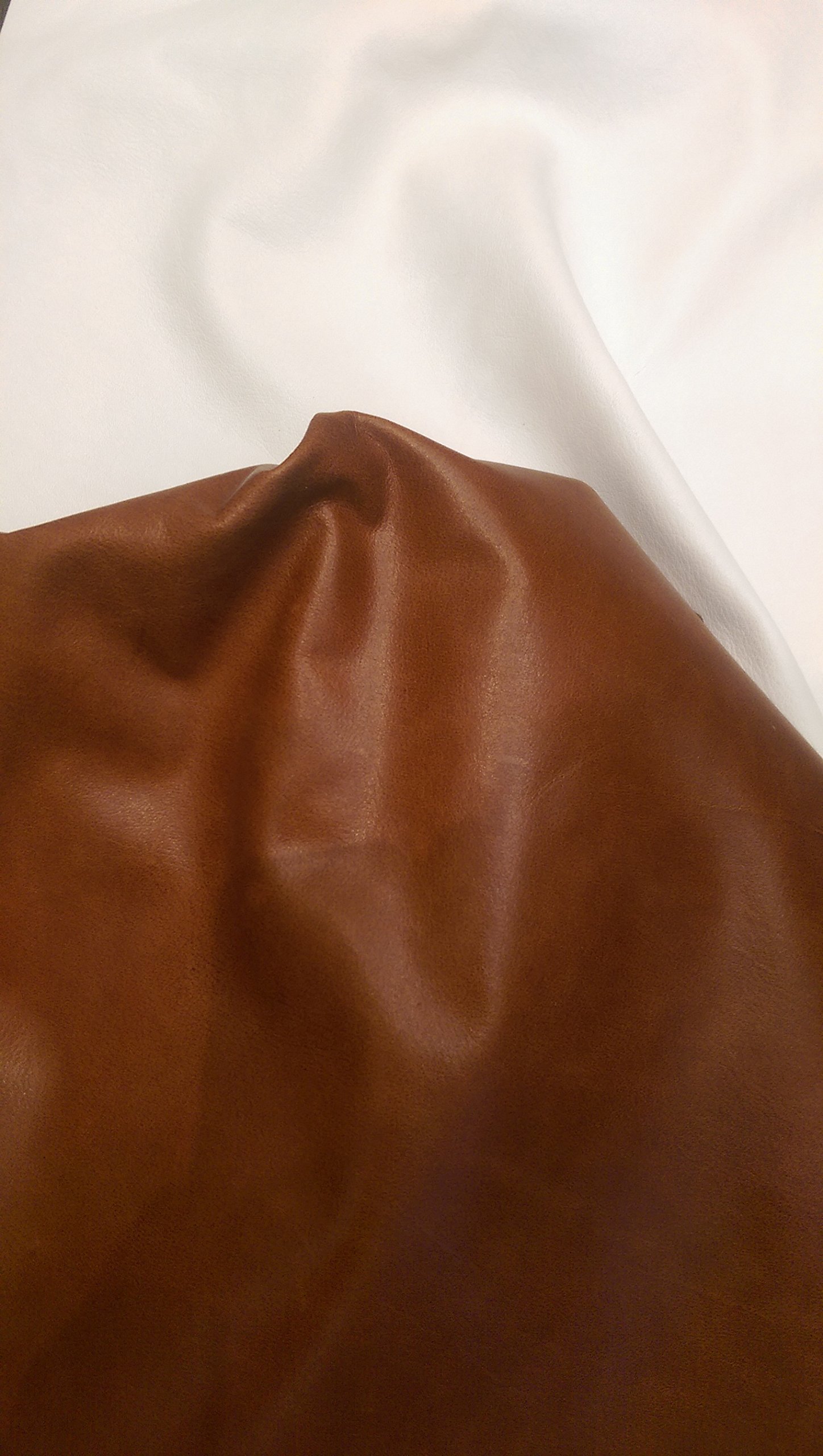 Brown Leather Piece Cutting 12 inch Square Two Tone Soft Handbag Garment Italian Cowhide Genuine Leather Hide Skin NAT Leathers (12