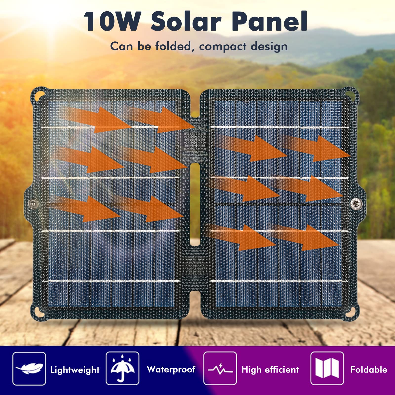 Panneau Solaire Flexible Portable 10W 5V - Pour Téléphone, Camping, Randonnée - Dimensions 300x145 Mm