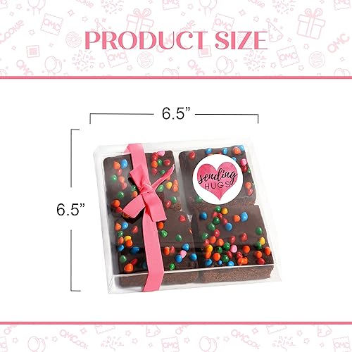 Miniatura 7 de Paquete de cuidado de cesta de regalo de abrazos, brownies de chocolate, regalo de comida para mujeres  Sin nueces sin lácteos  Enviando amor