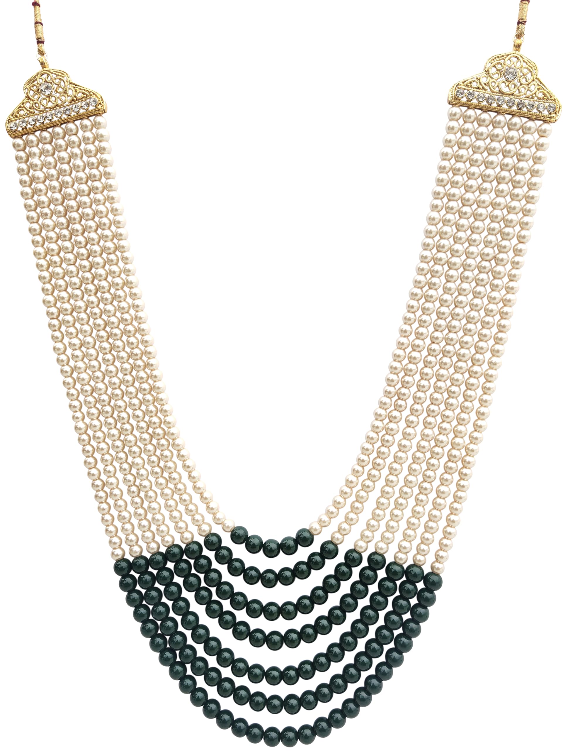 RAADHE CREATION® Moti Mala For Men Necklace groom Pearl Sherwani Traditional Gold Plated seven Layered Design for Marriage Indian Wedding (Dulhe ki mala) (B0CSKMNDF3) Amazon Price History, Amazon Price Tracker